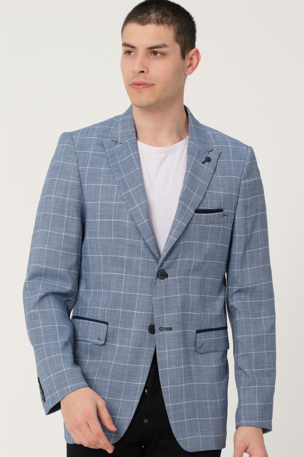 C9058 DEWBERRY ERKEK CEKET-KOYU MAVİ