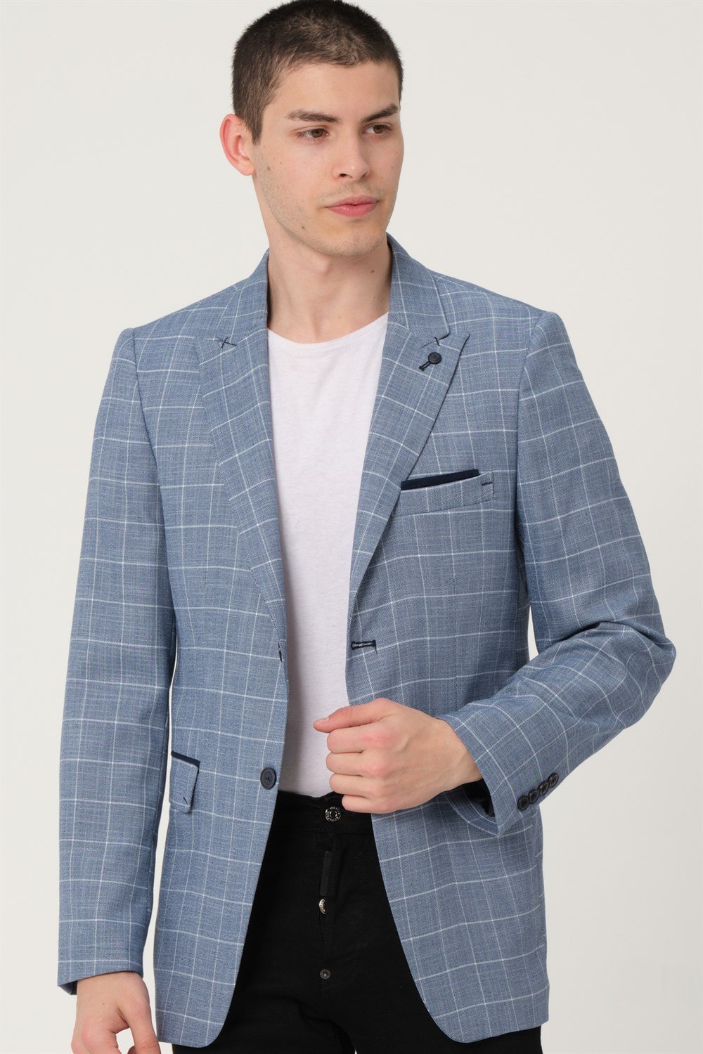 C9058 DEWBERRY ERKEK CEKET-KOYU MAVİ