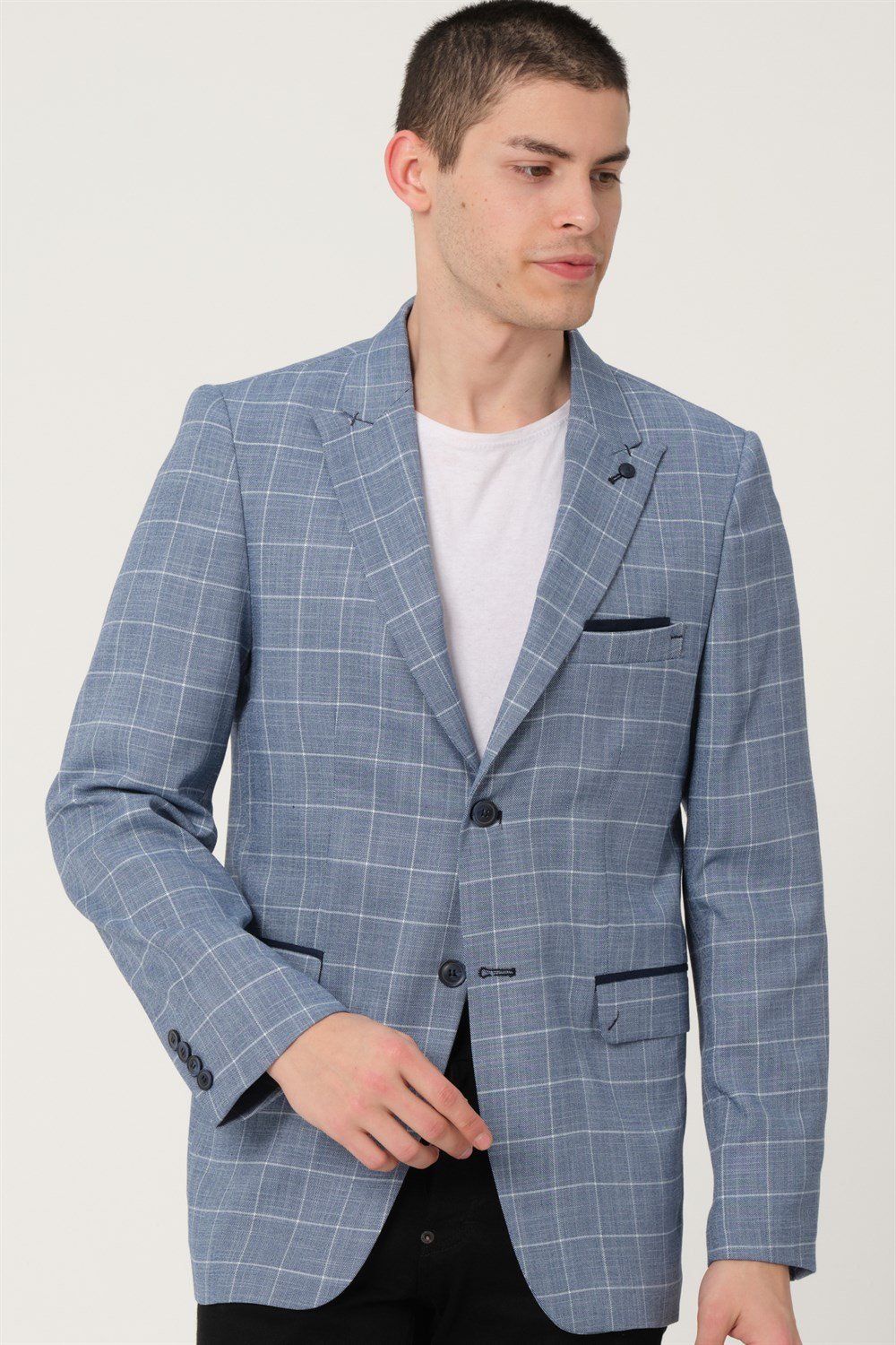 C9058 DEWBERRY ERKEK CEKET-KOYU MAVİ