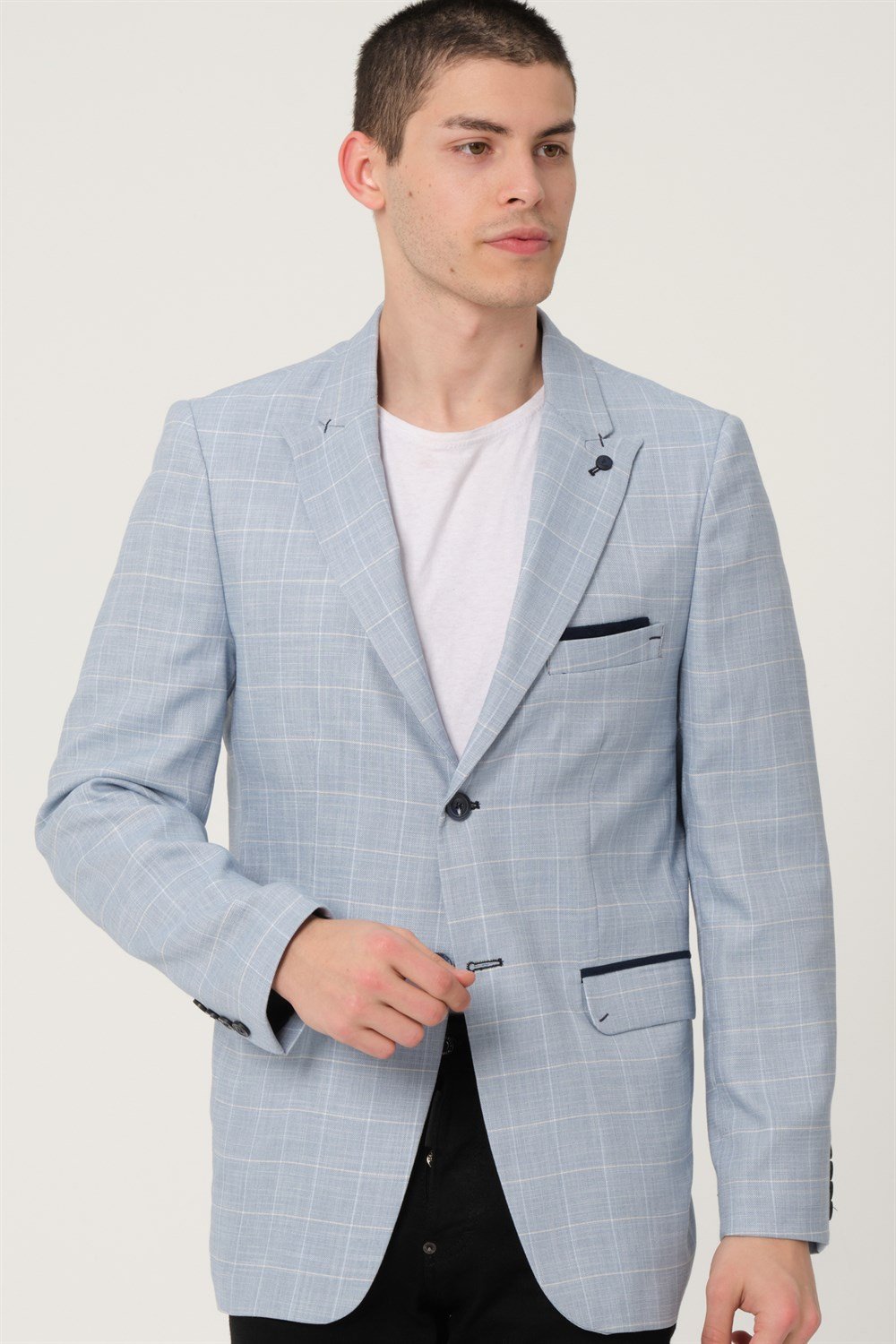 C9058 DEWBERRY ERKEK CEKET-MAVİ