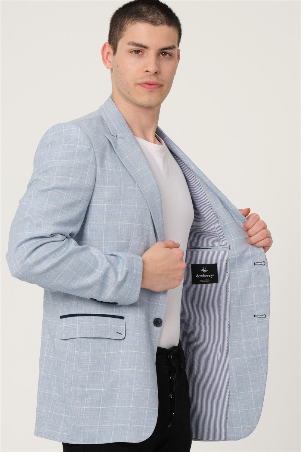 C9058 DEWBERRY ERKEK CEKET-MAVİ