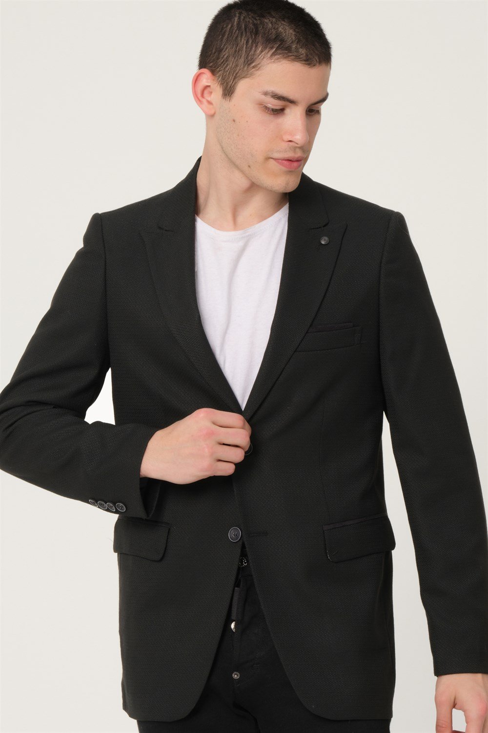 C9058 DEWBERRY ERKEK CEKET-SİYAH