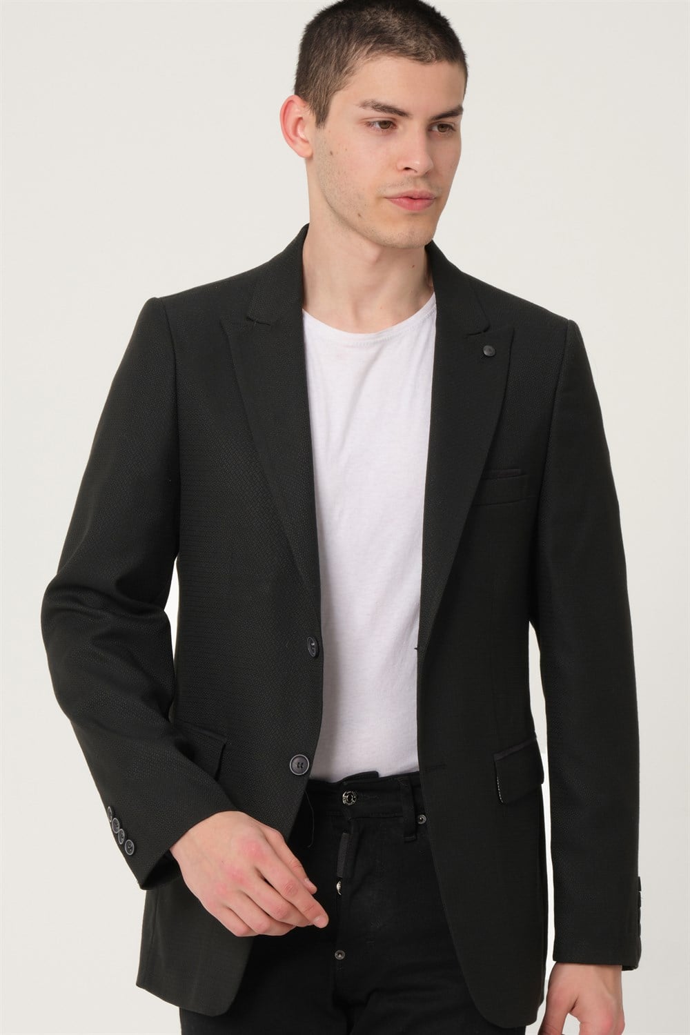 C9058 DEWBERRY ERKEK CEKET-SİYAH