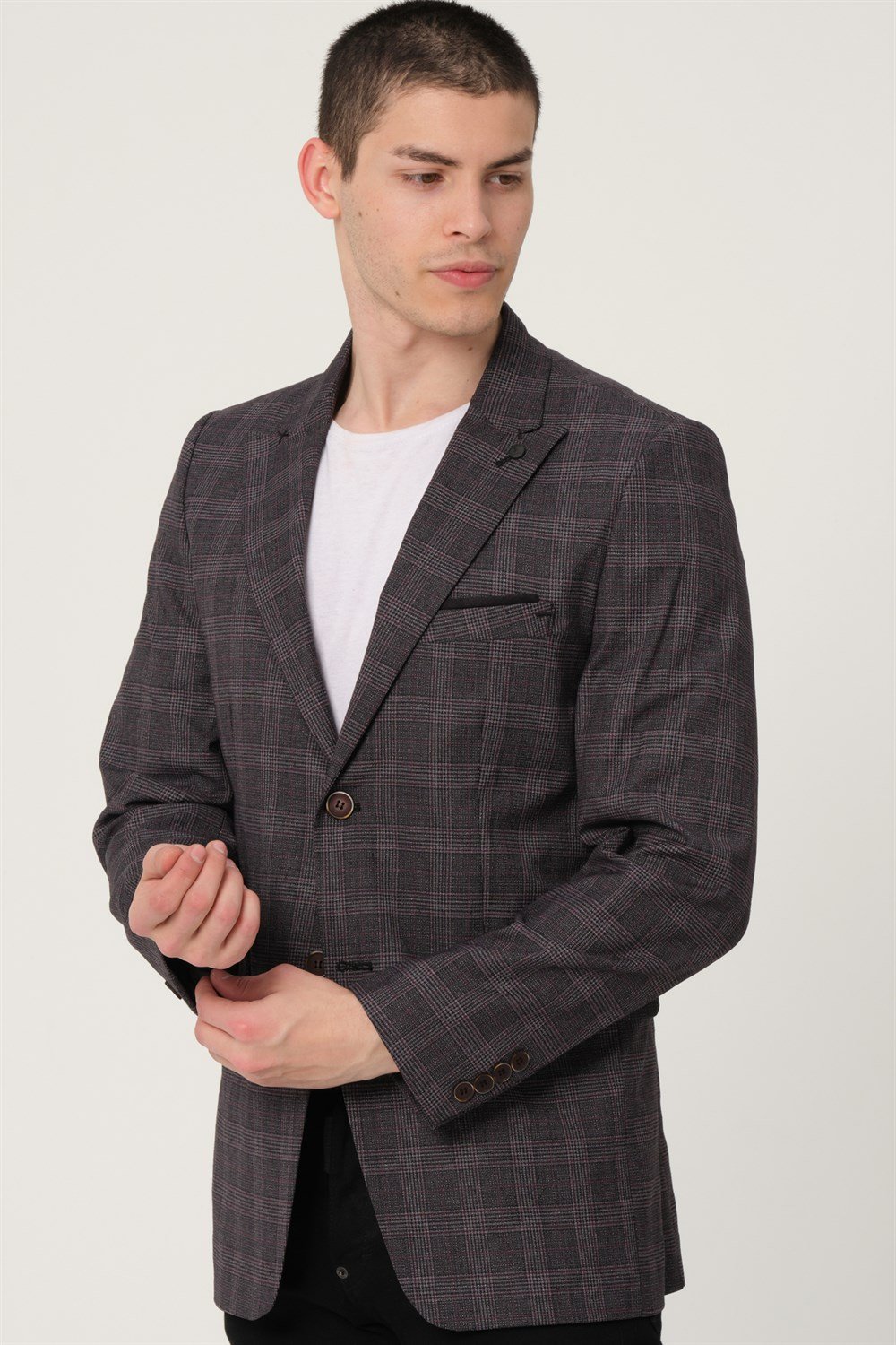 C9058 DEWBERRY ERKEK CEKET-SİYAH-BORDO