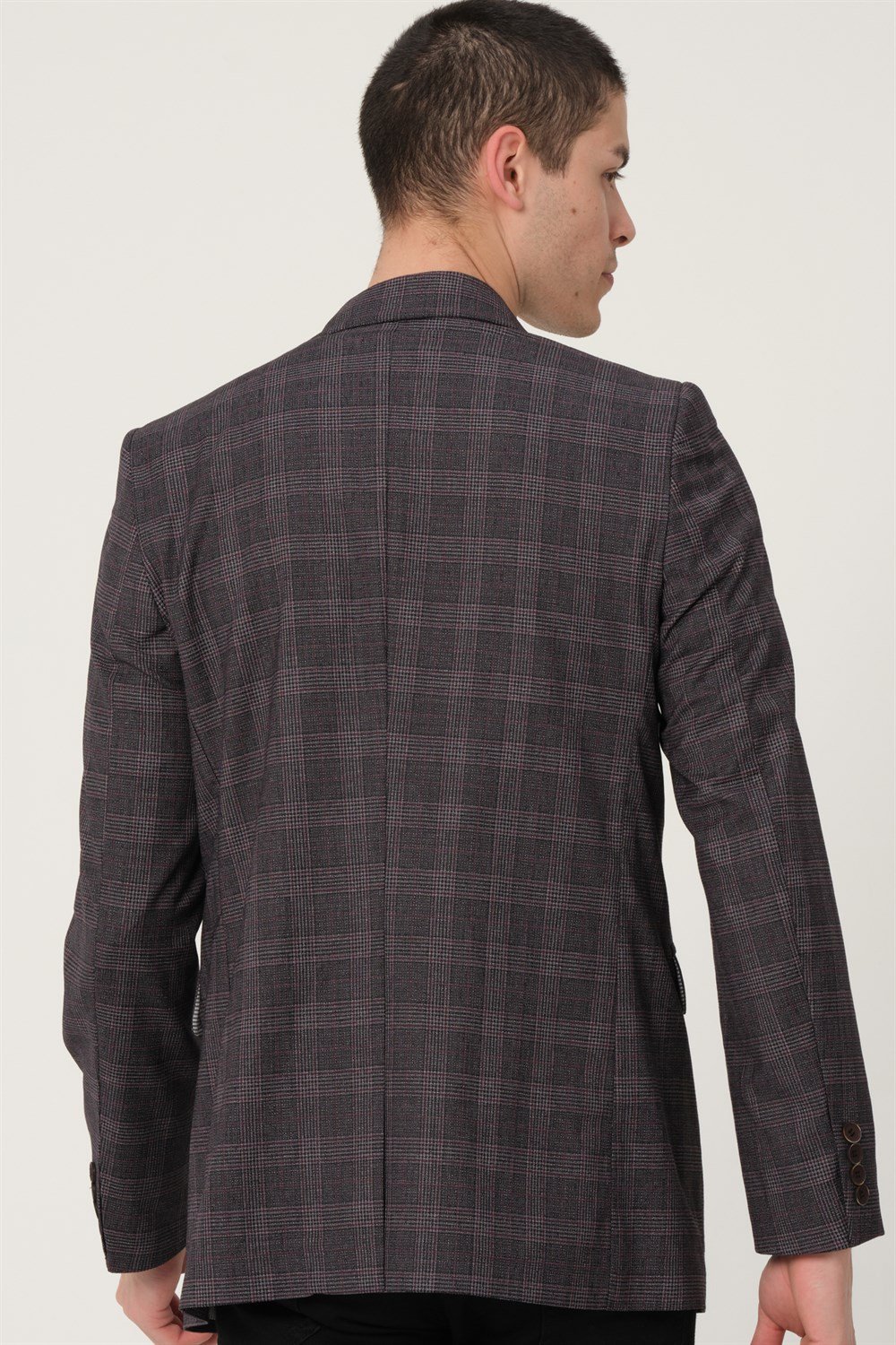 C9058 DEWBERRY ERKEK CEKET-SİYAH-BORDO