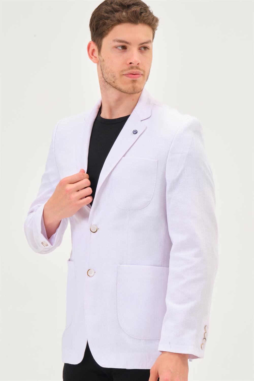 C9059 DEWBERRY ERKEK CEKET-KAR BEYAZ