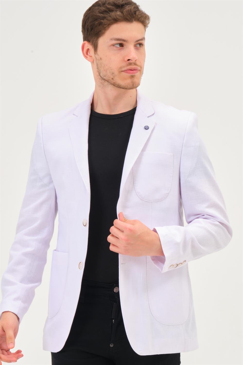 C9059 DEWBERRY ERKEK CEKET-KAR BEYAZ