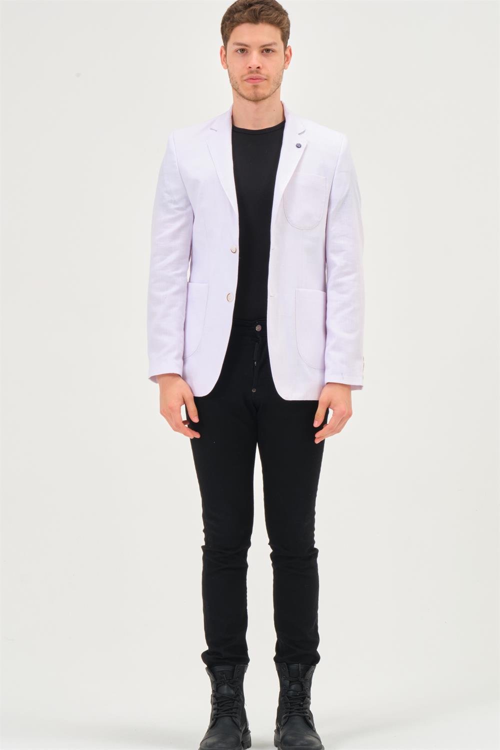 C9059 DEWBERRY ERKEK CEKET-KAR BEYAZ