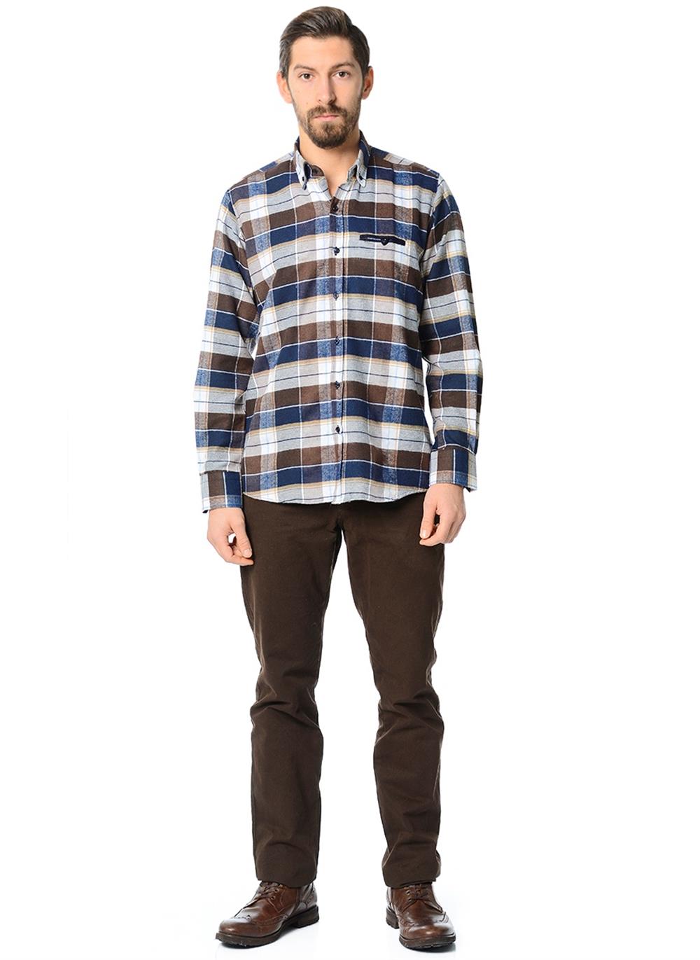 G565  DEWBERRY GÖMLEK-DÜZ KAHVE