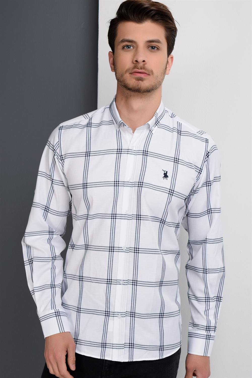 G656 DEWBERRY ERKEK GÖMLEK-DÜZ BEYAZ