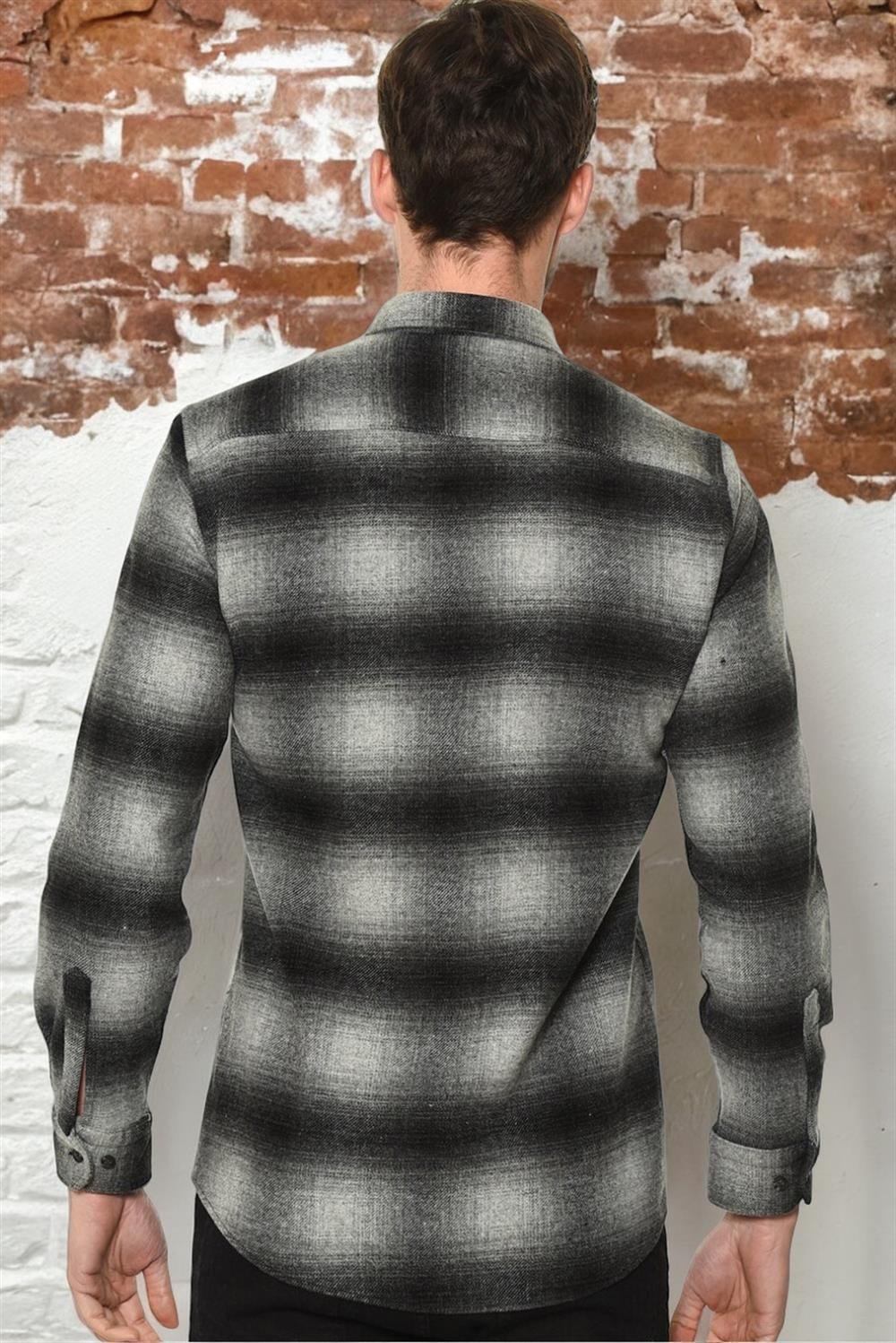 G697 DEWBERRY ERKEK GÖMLEK-SİYAH-ANTRASİT