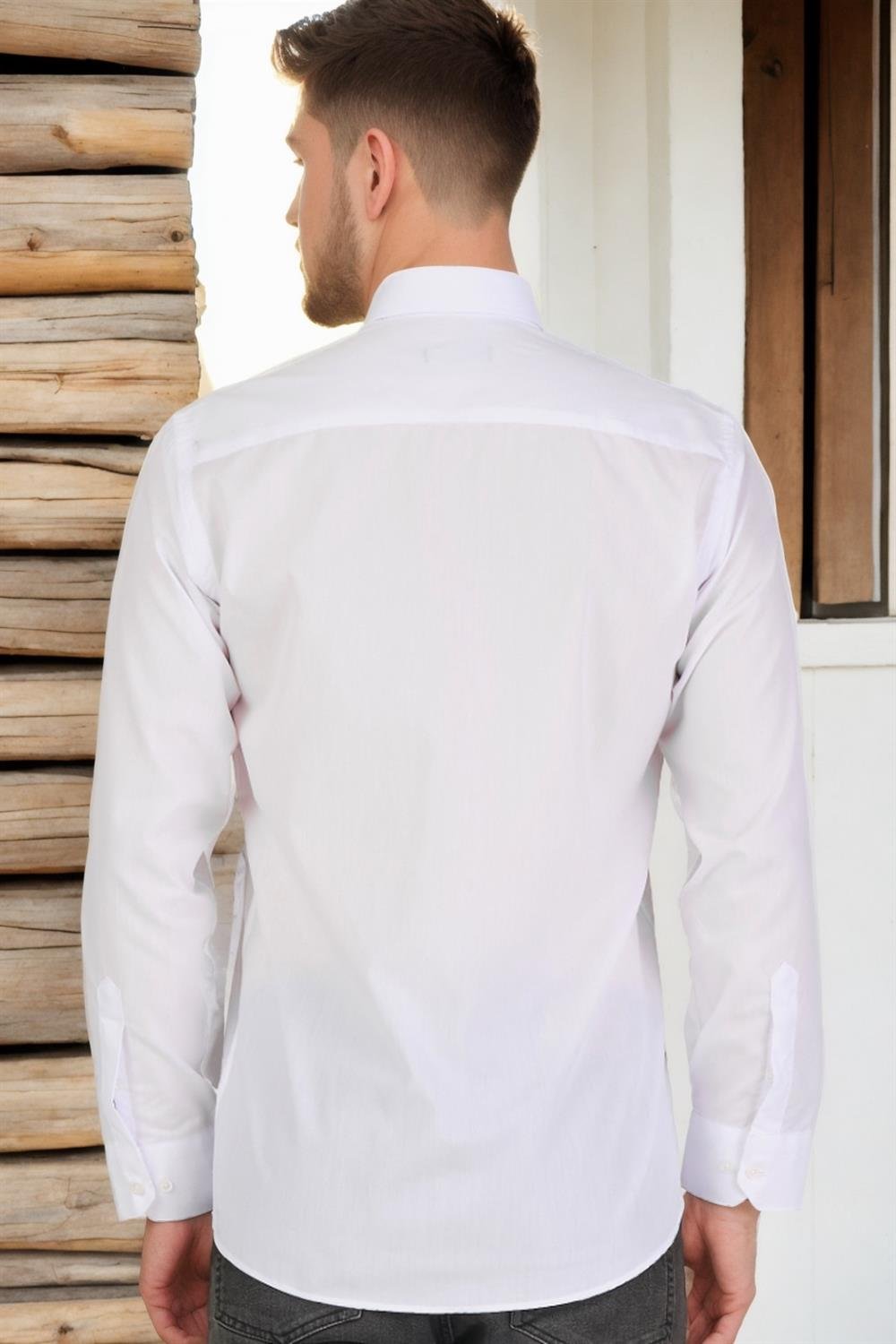 G725 DEWBERRY ERKEK GÖMLEK-BEYAZ 1