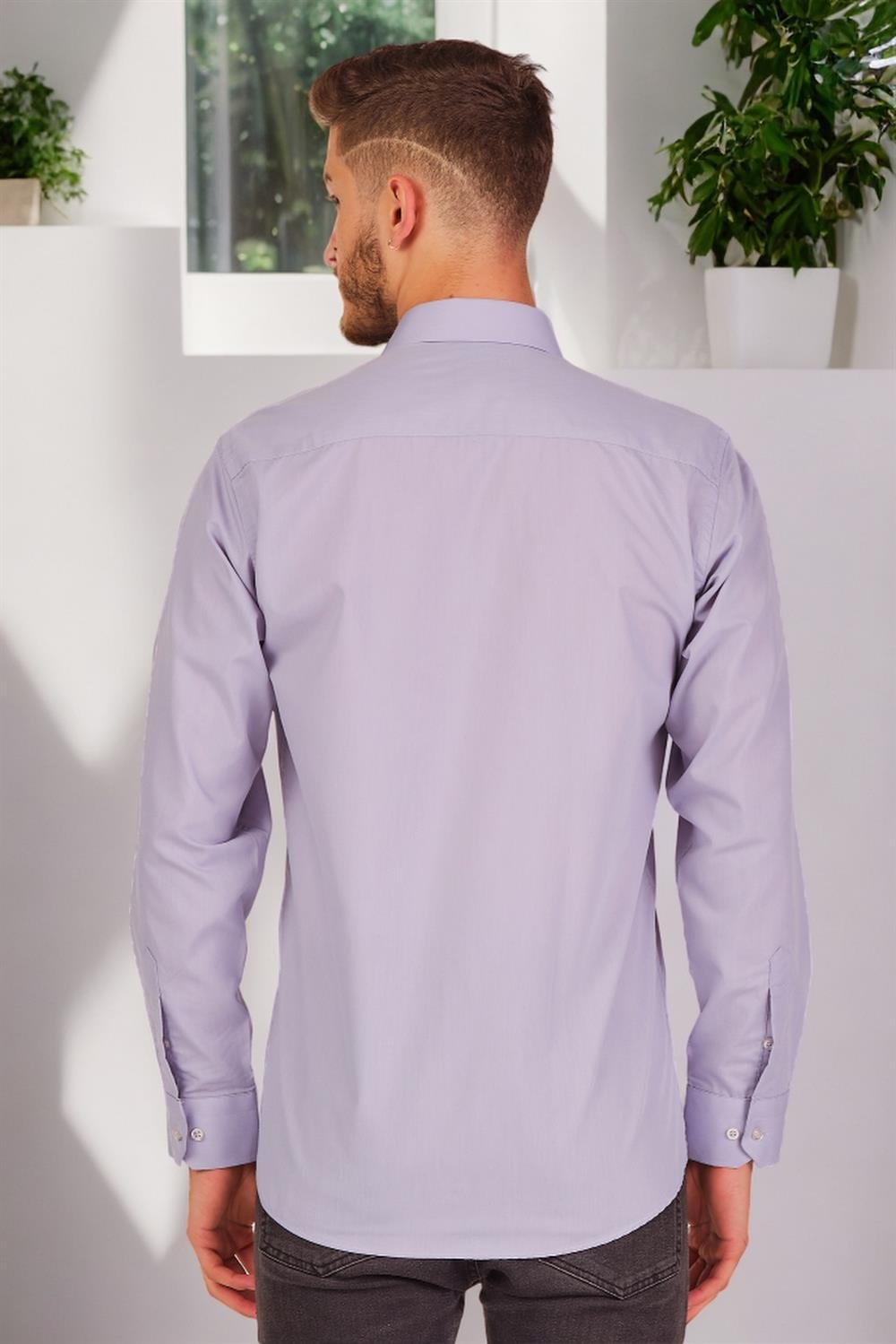 G726 DEWBERRY ERKEK GÖMLEK-DÜZ LİLA