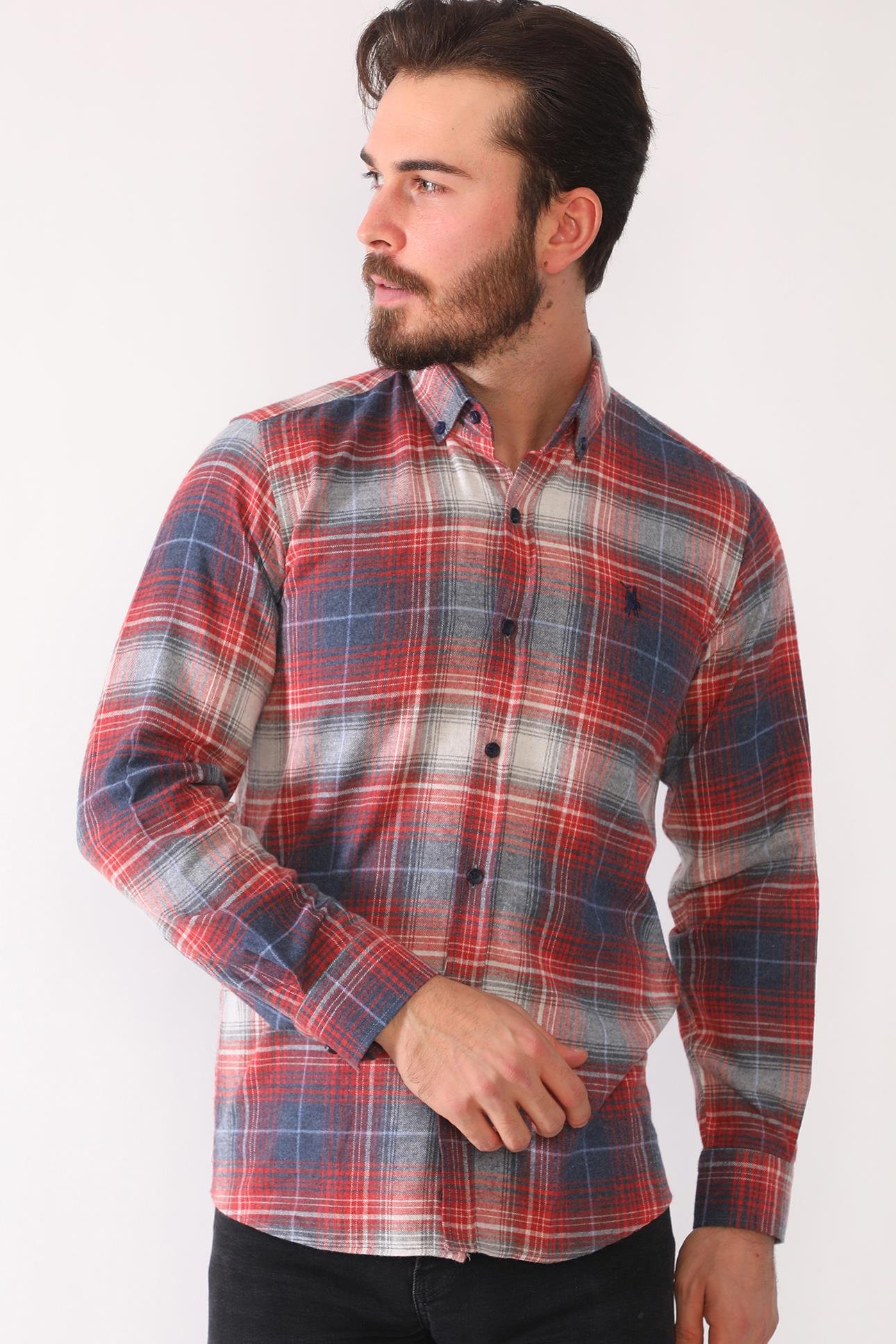 G902 DEWBERRY ERKEK GÖMLEK-BORDO