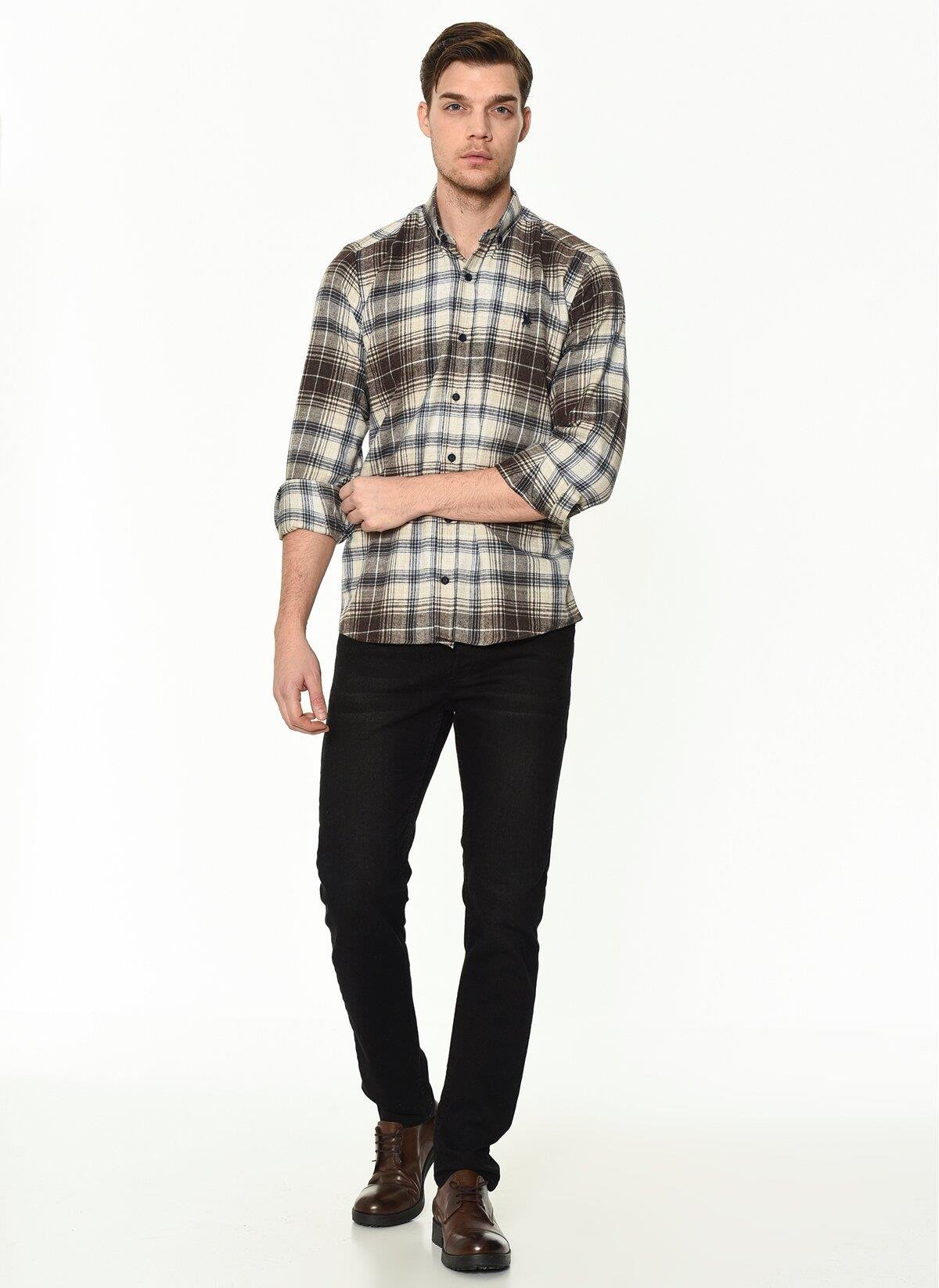 G902 DEWBERRY ERKEK GÖMLEK-KAHVE