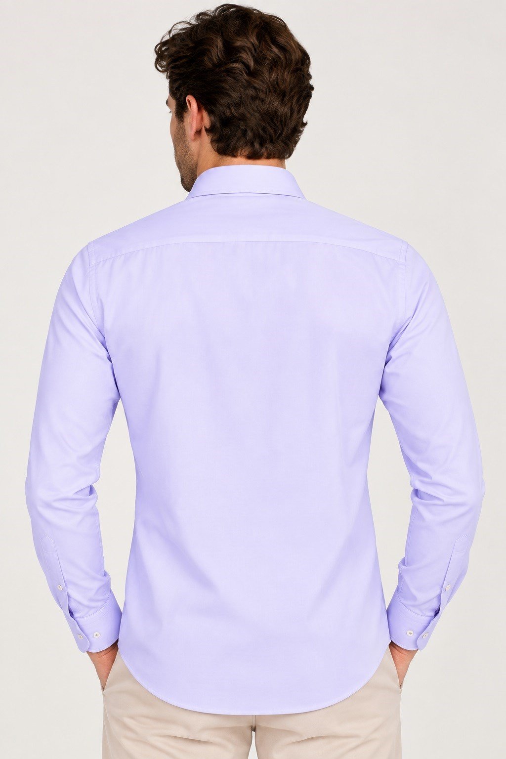 G974 DEWBERRY ERKEK GÖMLEK-DÜZ LİLA