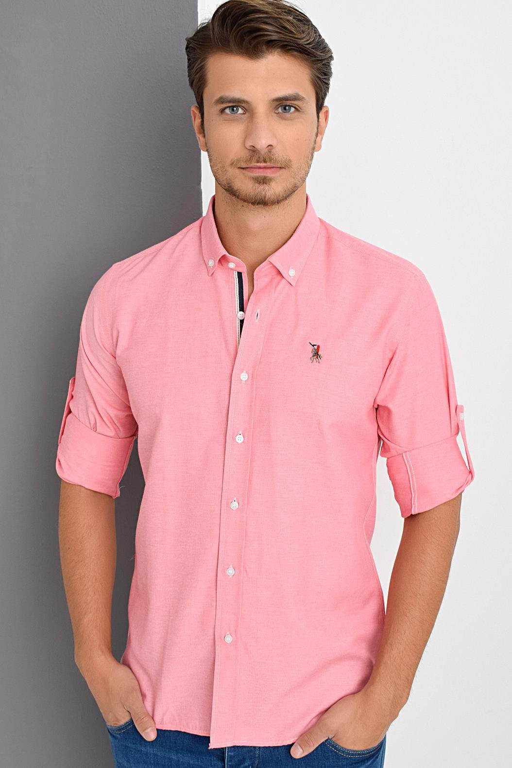 G974 DEWBERRY ERKEK GÖMLEK-PEMBE