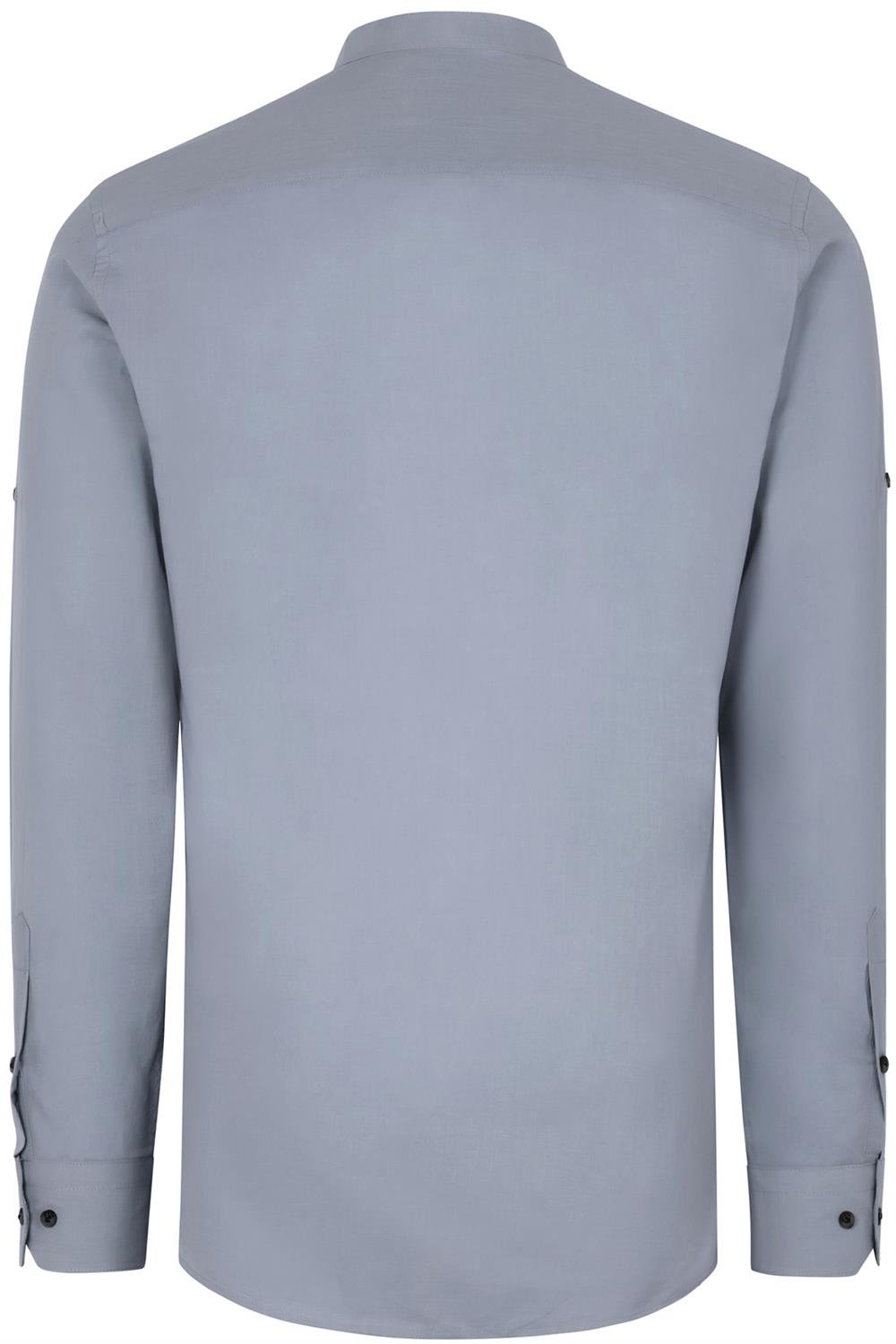 İKİLİ SET G783 DEWBERRY HAKİM YAKA GÖMLEK-BEYAZ-GRİ