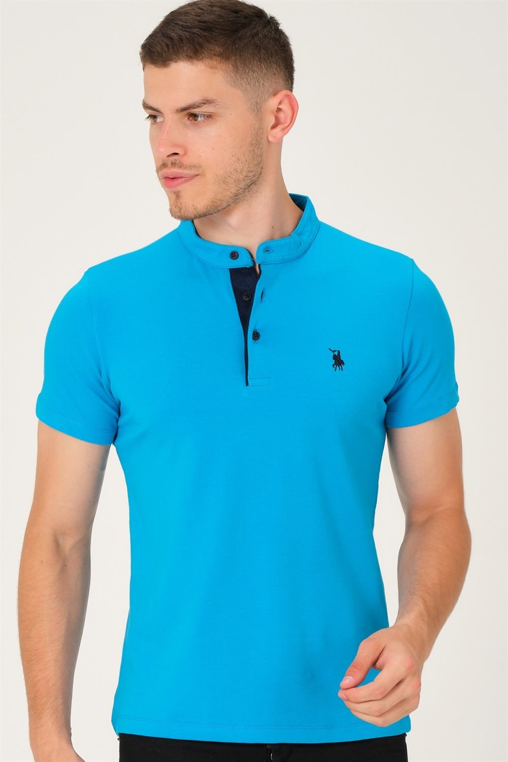 İKİLİ SET T8560 DEWBERRY ERKEK T-SHIRT-TURKUAZ-PEMBE