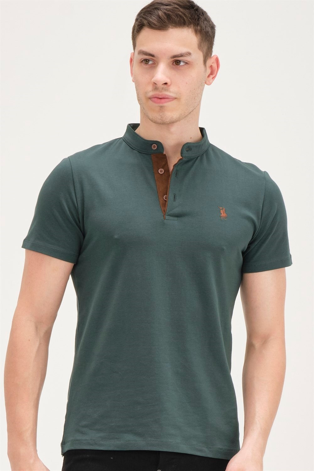 İKİLİ SET T8560 DEWBERRY ERKEK T-SHIRT-YEŞİL-SAKS