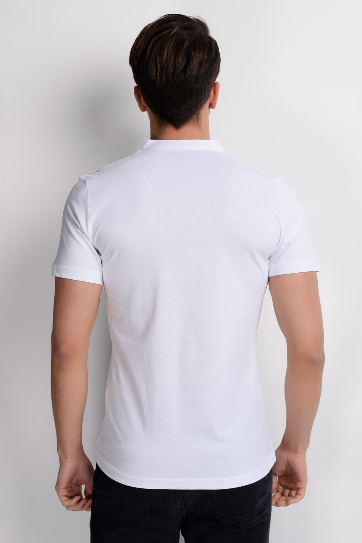 İKİLİ SET T8560 DEWBERRY ERKEK T-SHIRT-BEYAZ-LACİVERT-2