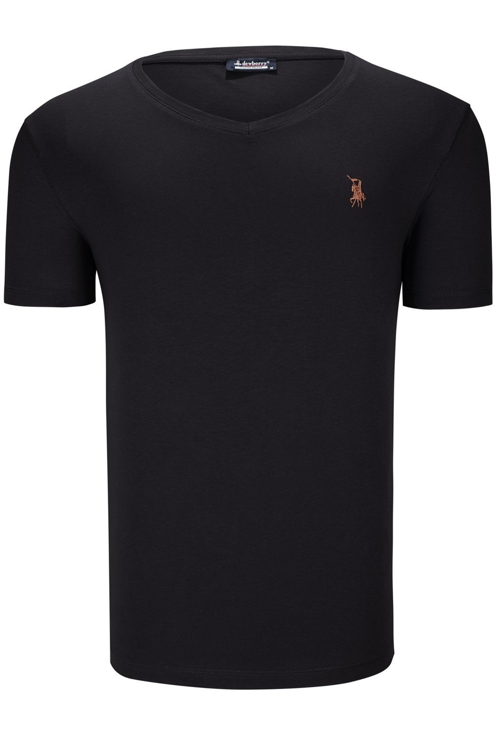 İKİLİ SET T8568 DEWBERRY V YAKA ERKEK T-SHIRT-BORDO-SİYAH