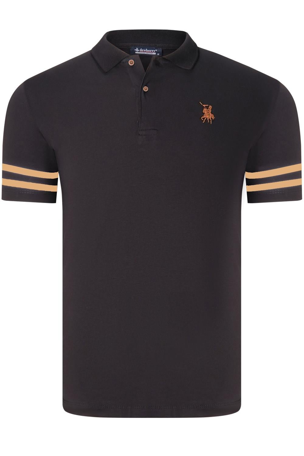 İKİLİ SET T8585 DEWBERRY ERKEK T-SHIRT-SİYAH CAMEL-SİYAH BEYAZ