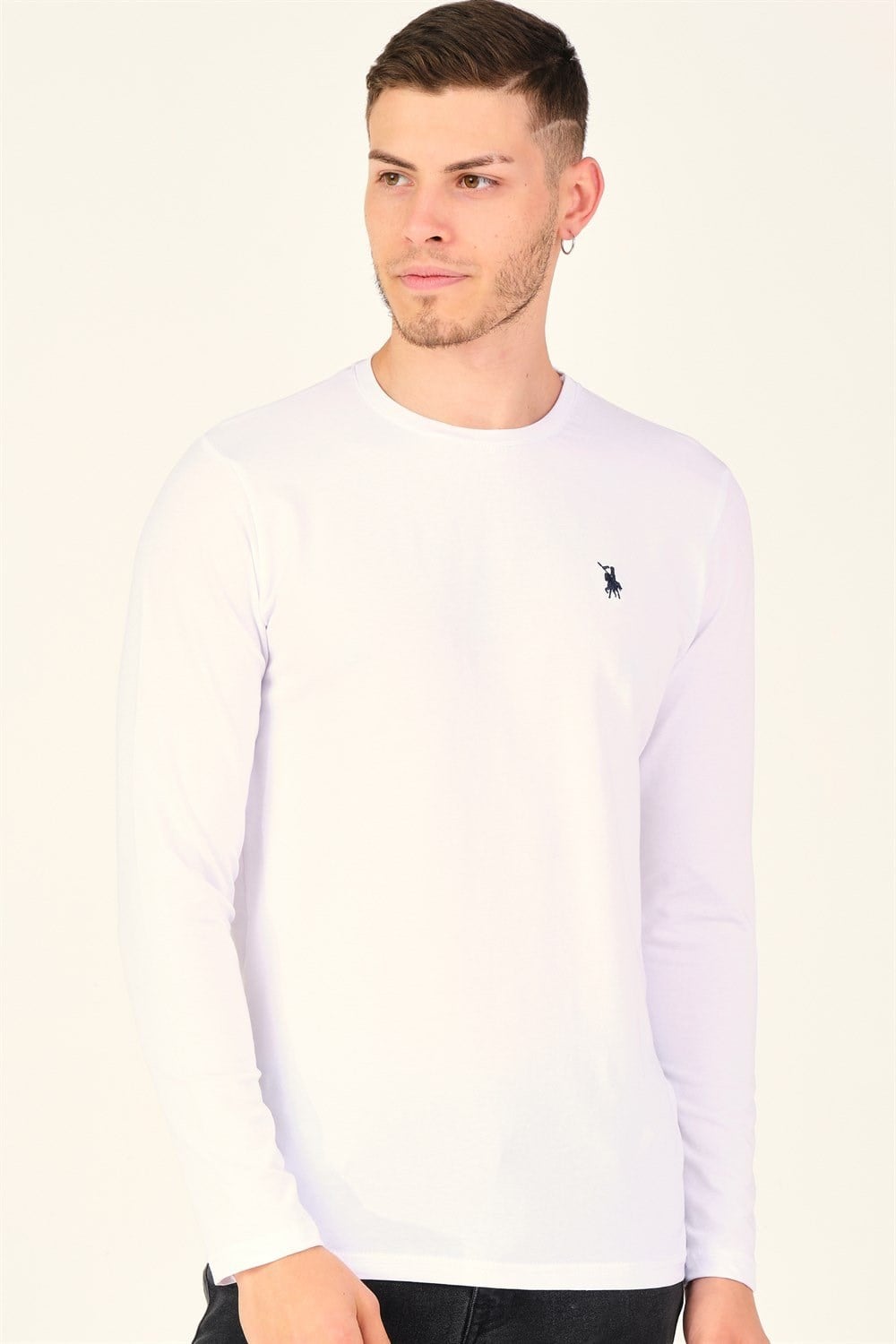İKİLİ SET T8588 DEWBERRY YUVARLAK YAKA ERKEK SWEATSHIRT-SİYAH-BEYAZ