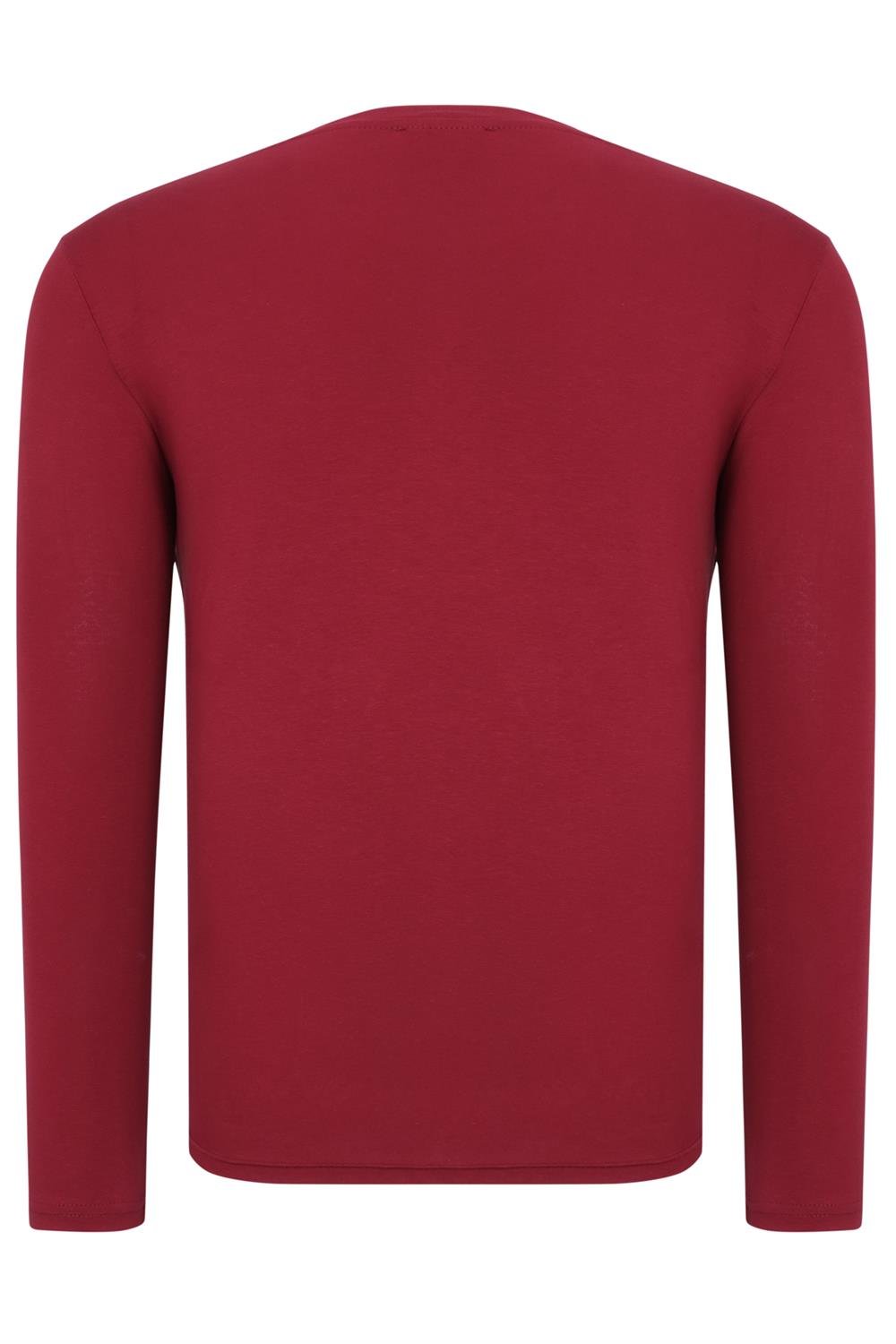 İKİLİ SET T8588 DEWBERRY YUVARLAK YAKA ERKEK SWEATSHIRT-SİYAH-BORDO