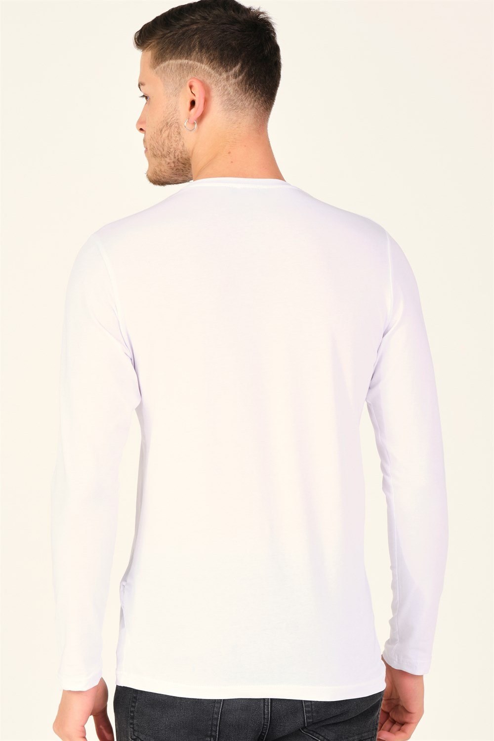 İKİLİ SET T8588 DEWBERRY YUVARLAK YAKA ERKEK SWEATSHIRT-SİYAH-BEYAZ