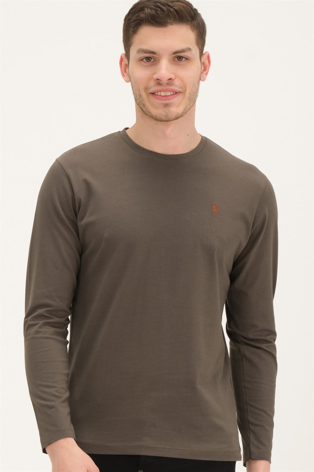 İKİLİ SET T8588 DEWBERRY YUVARLAK YAKA ERKEK SWEATSHIRT-SİYAH-HAKİ