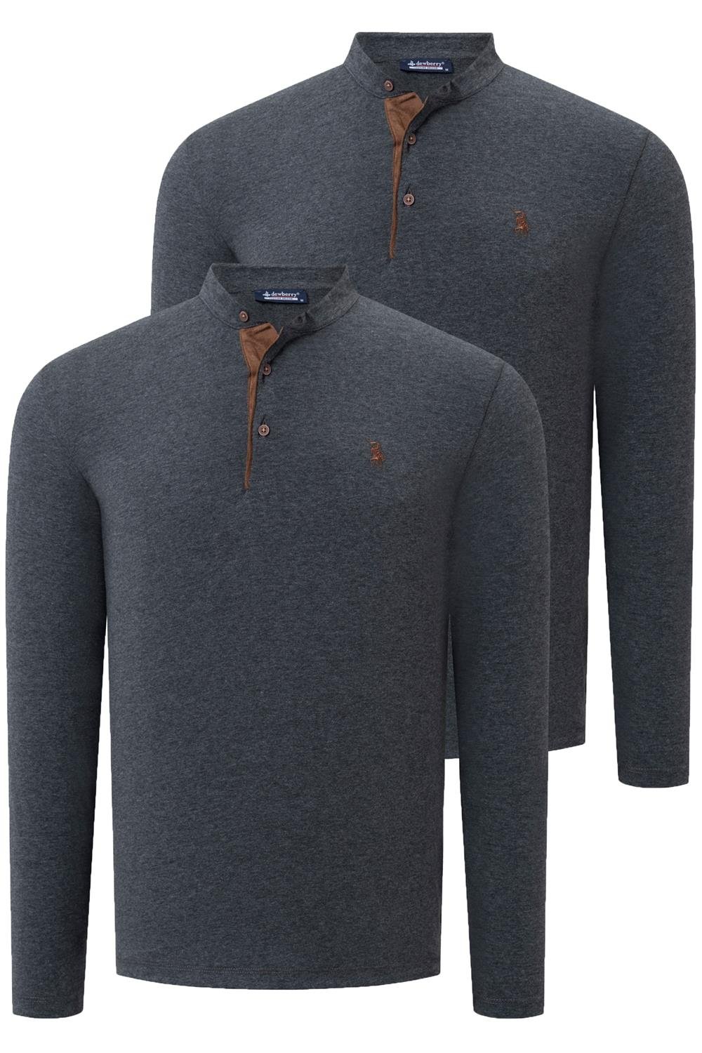 İKİLİ SET V4009 DEWBERRY ERKEK SWEATSHIRT-ANTRASİT-ANTRASİT