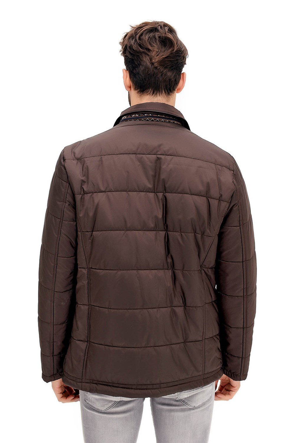 K7125 DEWBERRY ERKEK  KABAN-KAHVE