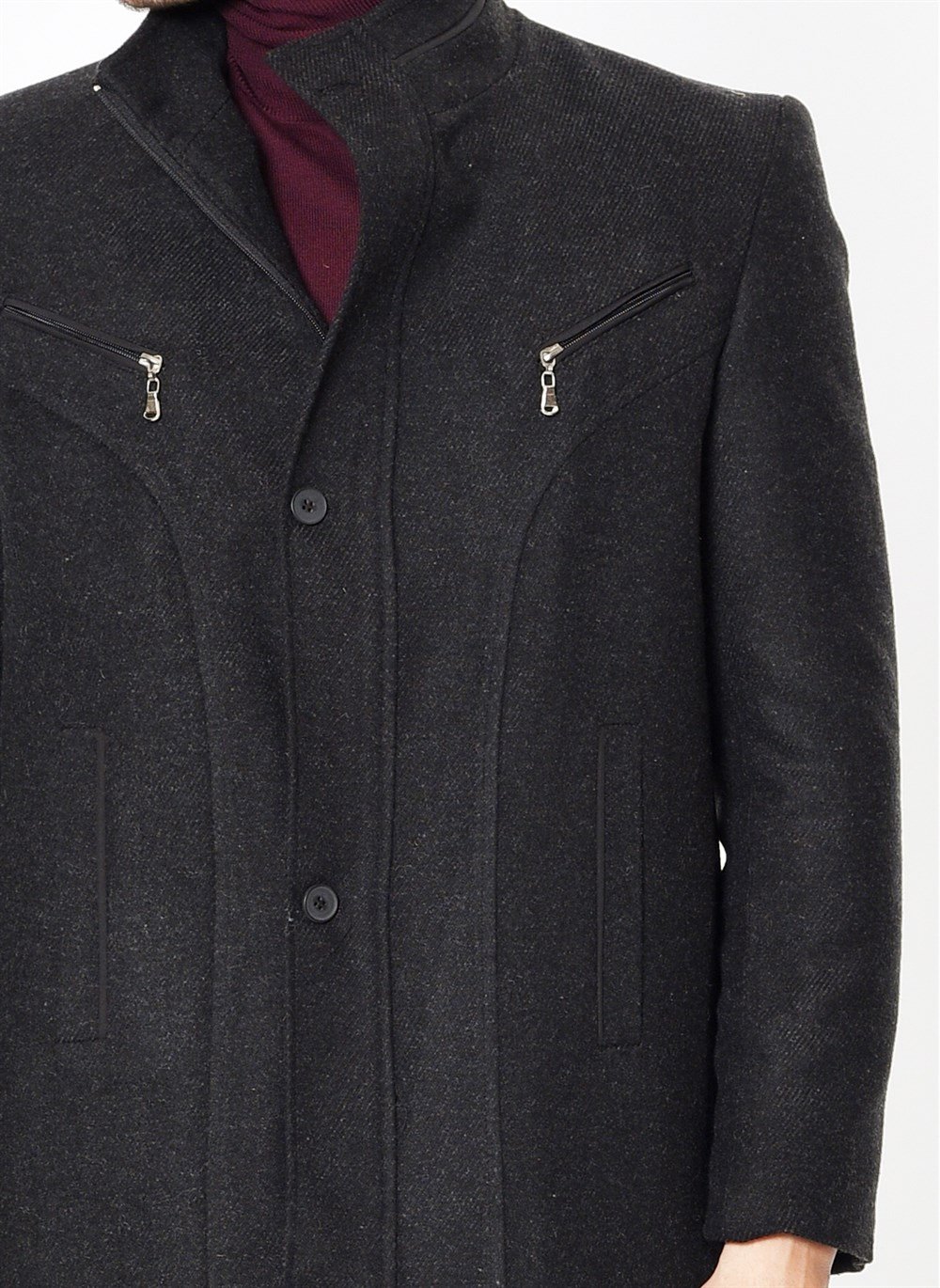 K7126 DEWBERRY ERKEK KABAN-DİAGONAL ANTRASIT