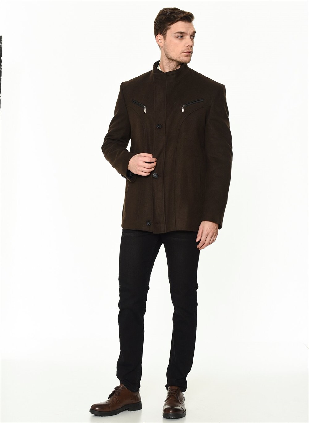 K7133 DEWBERRY ERKEK KABAN-KAHVE