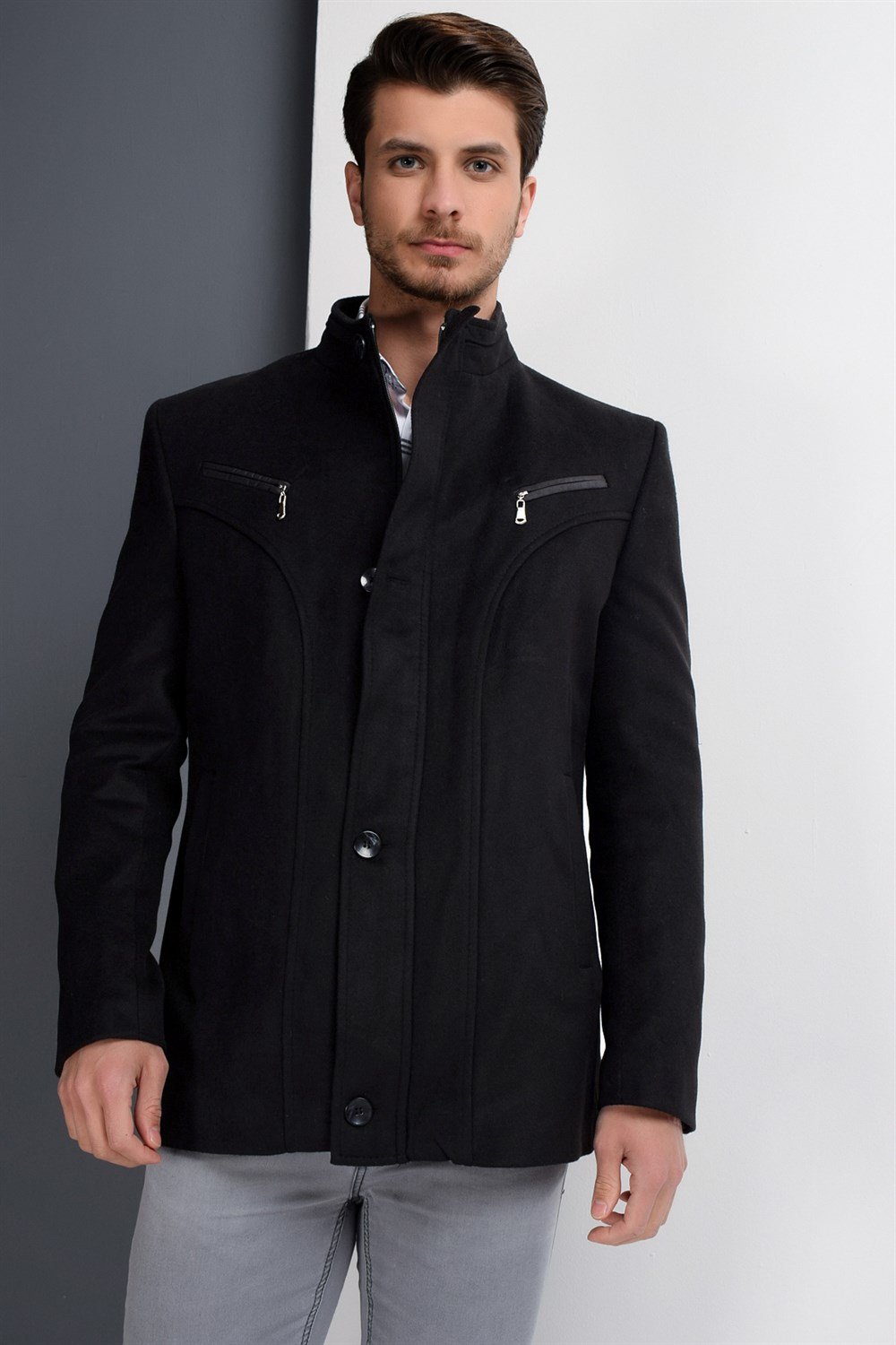 K7133 DEWBERRY ERKEK KABAN-SİYAH