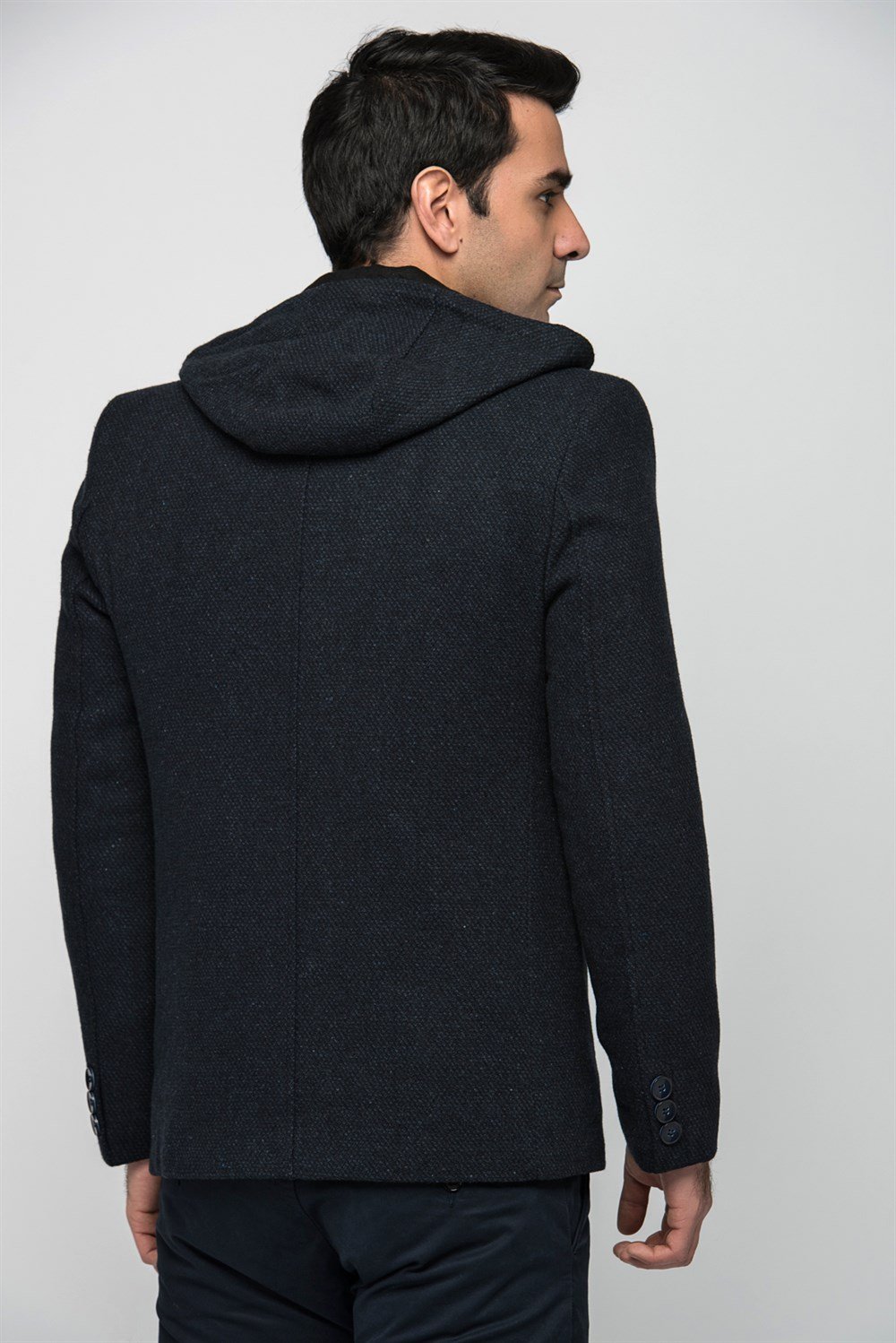 K7532 DEWBERRY ERKEK KABAN-DESENLİ LACİVERT