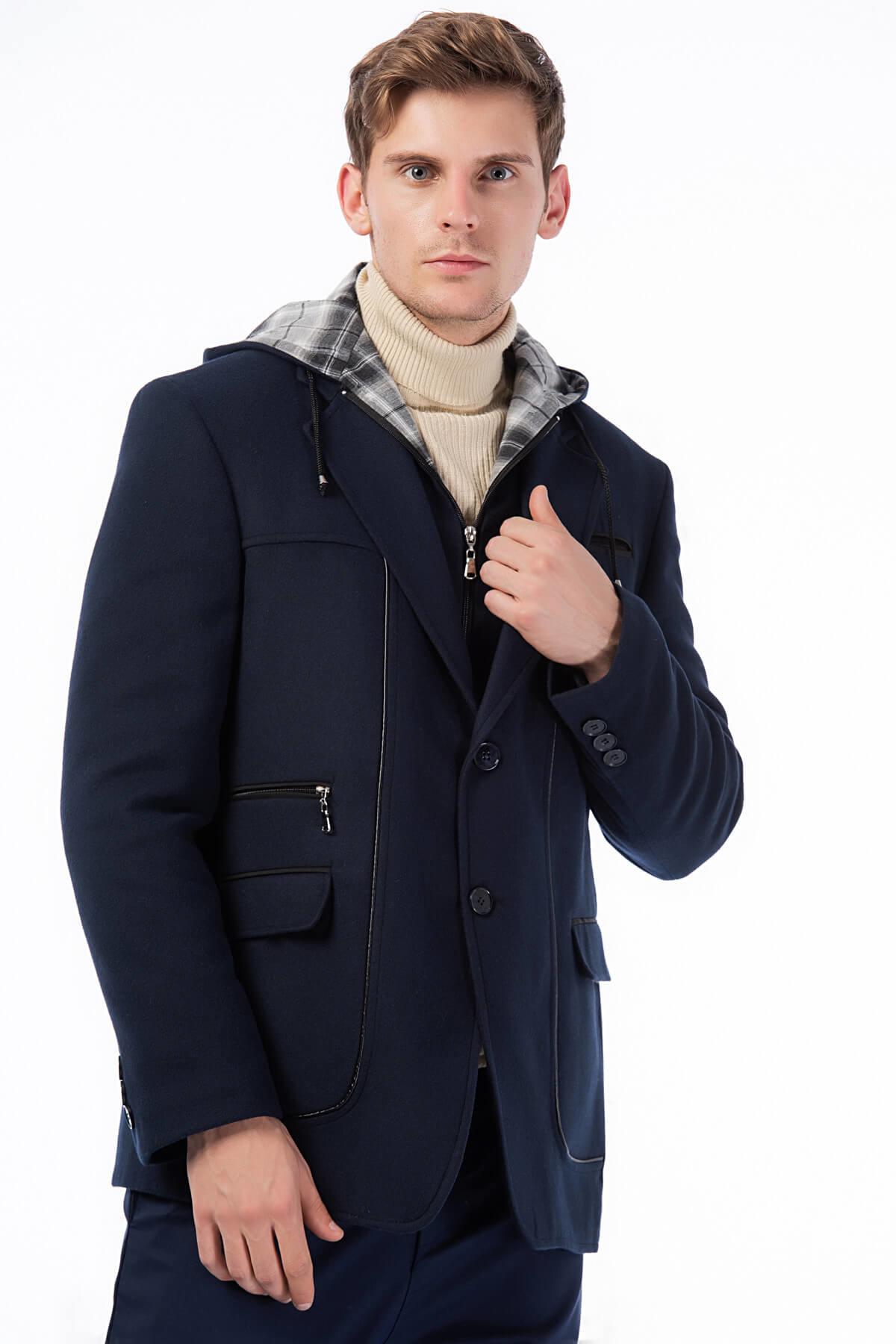 K7533 DEWBERRY ERKEK KABAN-LACİVERT-1