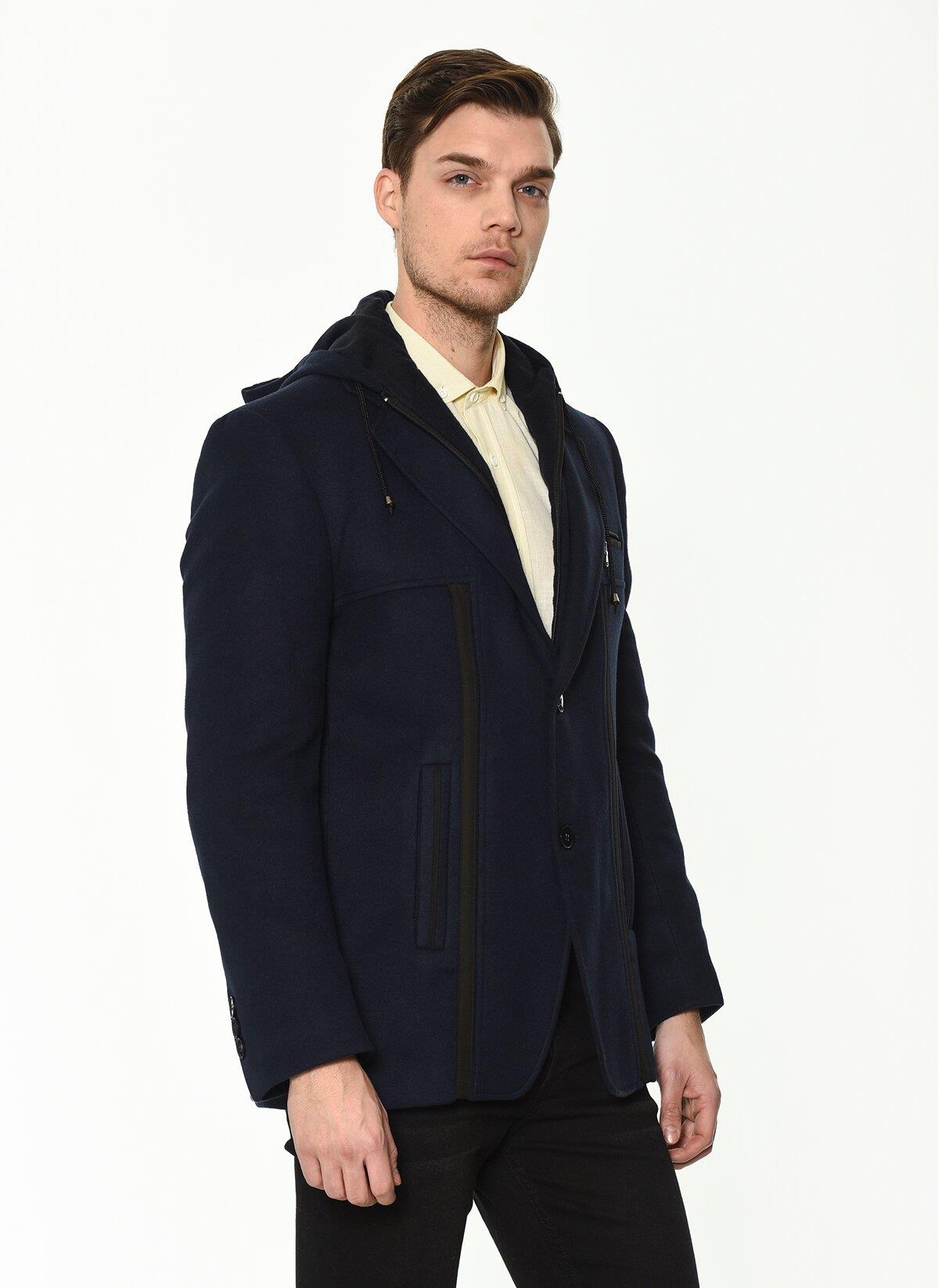 K7534 DEWBERRY ERKEK KABAN-LACİVERT-1