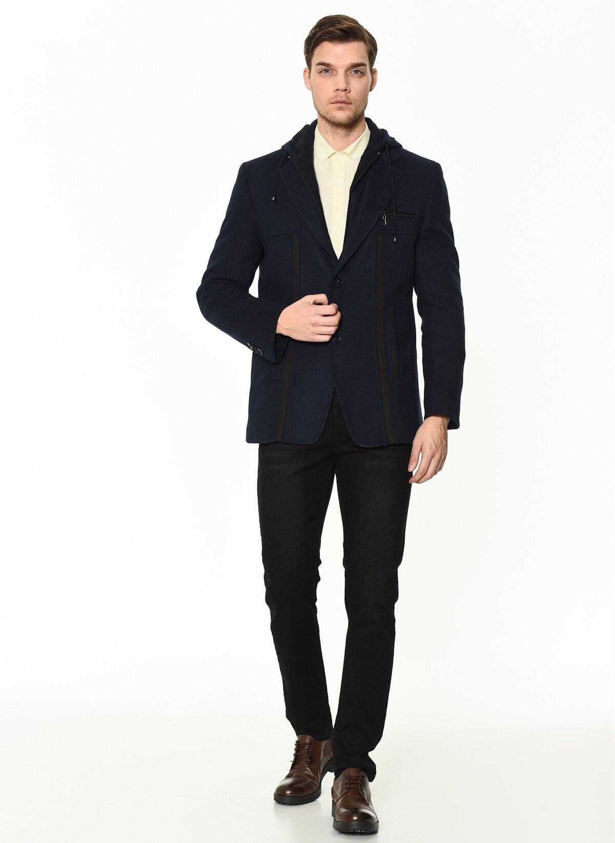 K7534 DEWBERRY ERKEK KABAN-LACİVERT-1