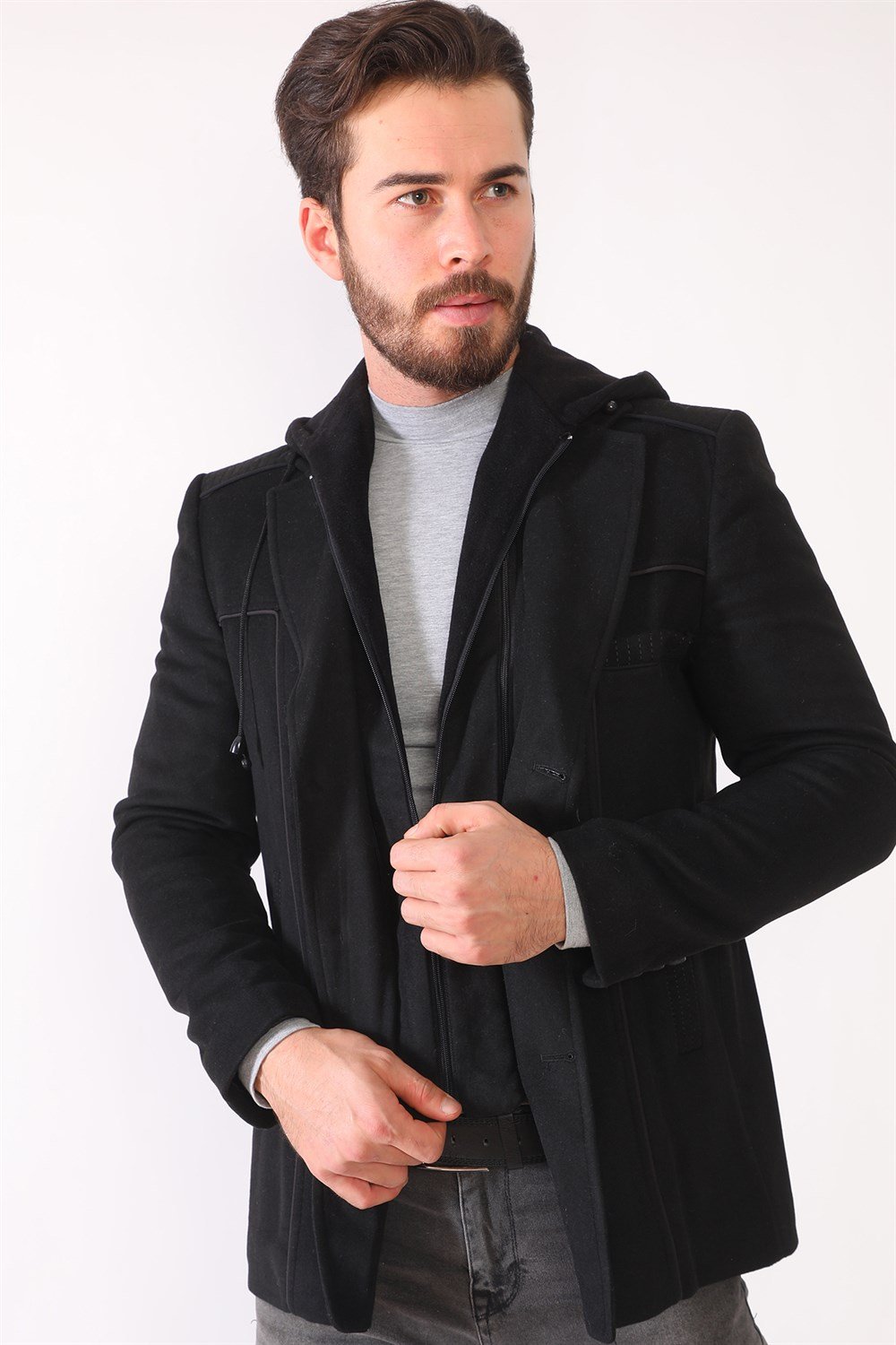 K7535 DEWBERRY ERKEK KABAN-SİYAH