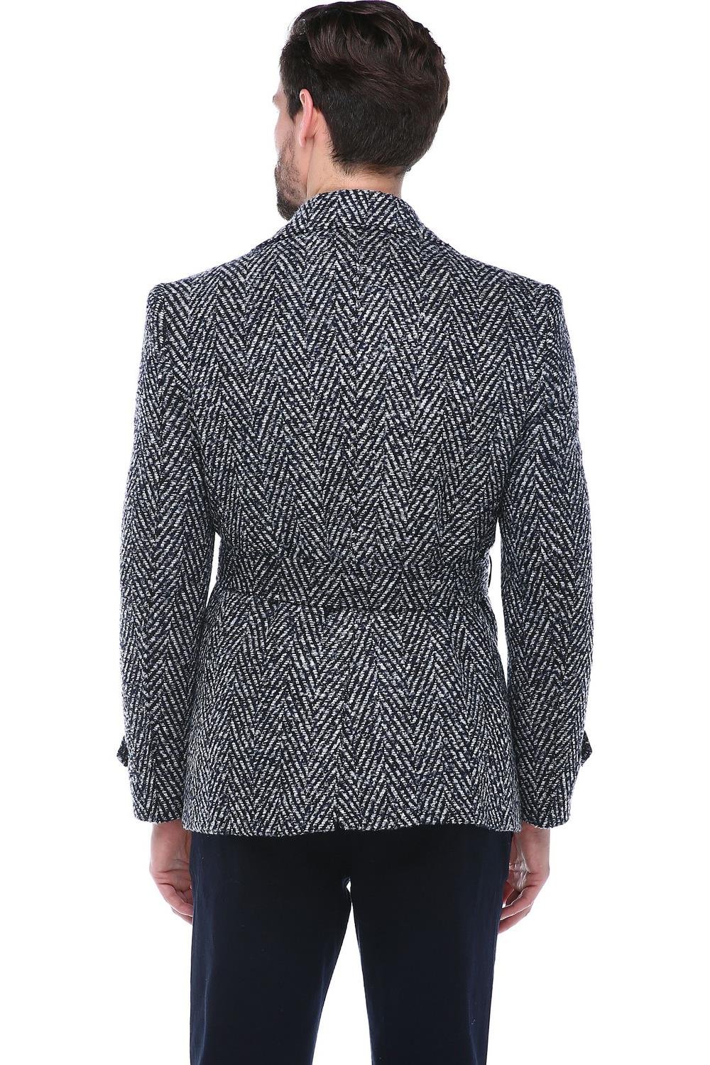 K7539 DEWBERRY SLIM-FIT ERKEK KABAN-DESENLİ LACİVERT 2