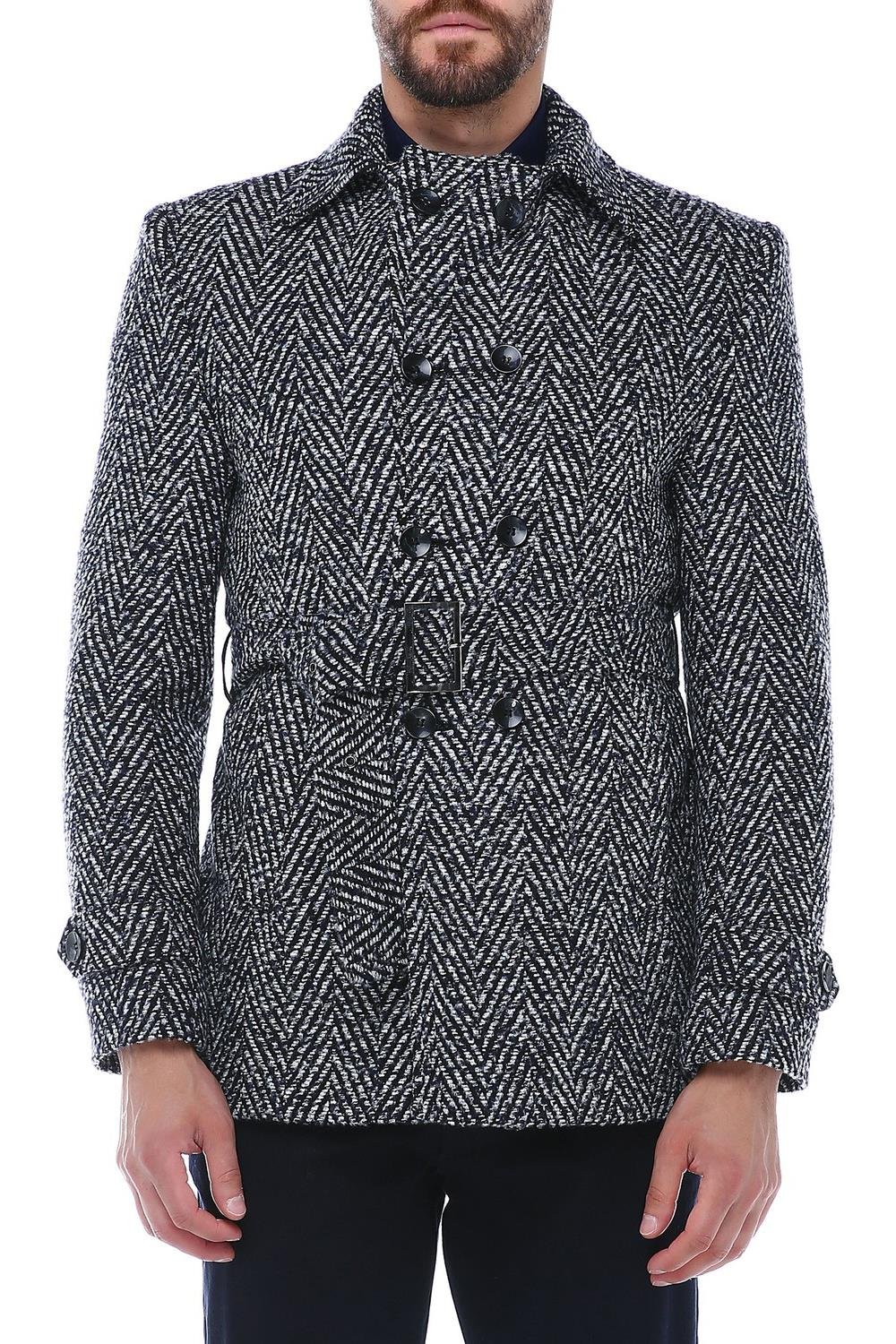 K7539 DEWBERRY SLIM-FIT ERKEK KABAN-DESENLİ LACİVERT 2