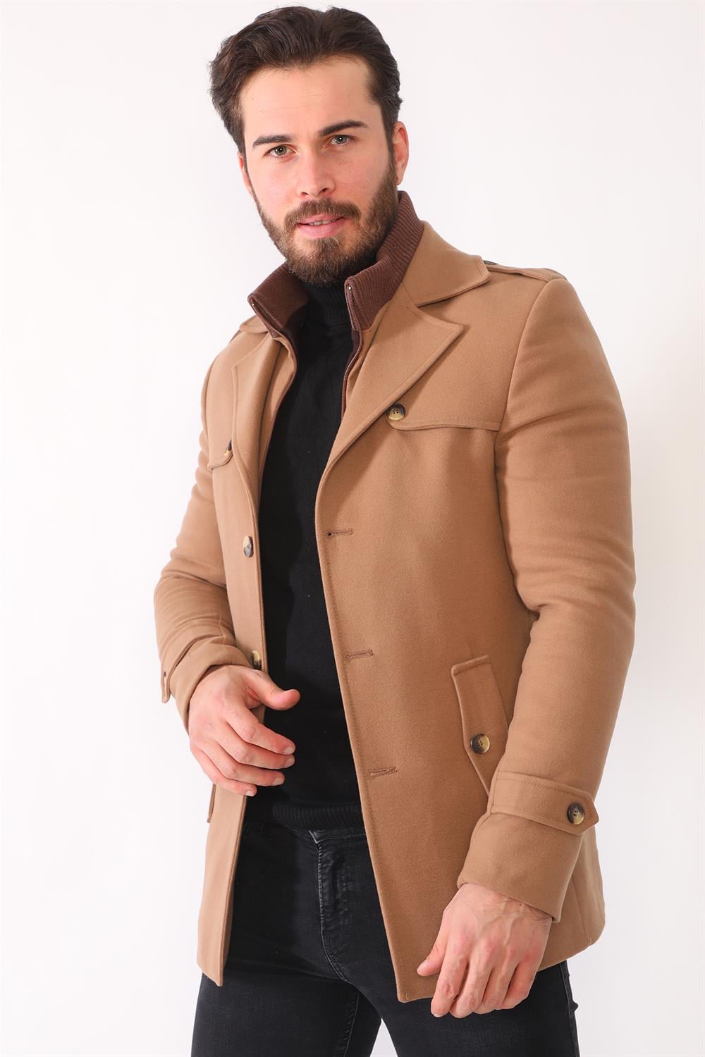 K7542 DEWBERRY ERKEK KABAN-AÇIK CAMEL