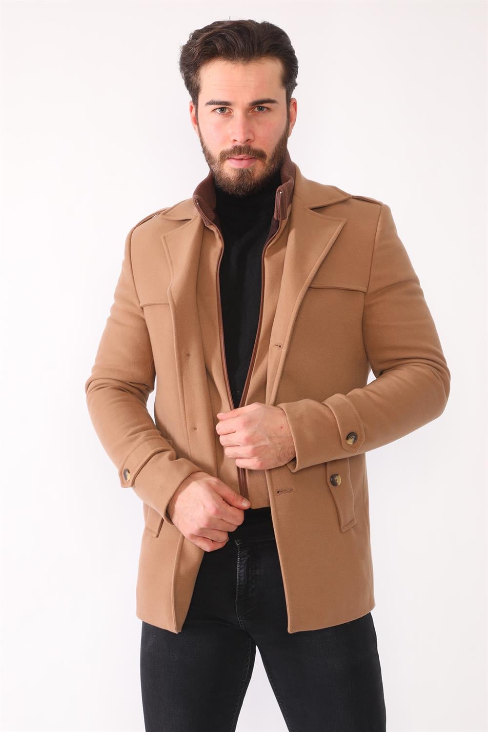 K7542 DEWBERRY ERKEK KABAN-AÇIK CAMEL