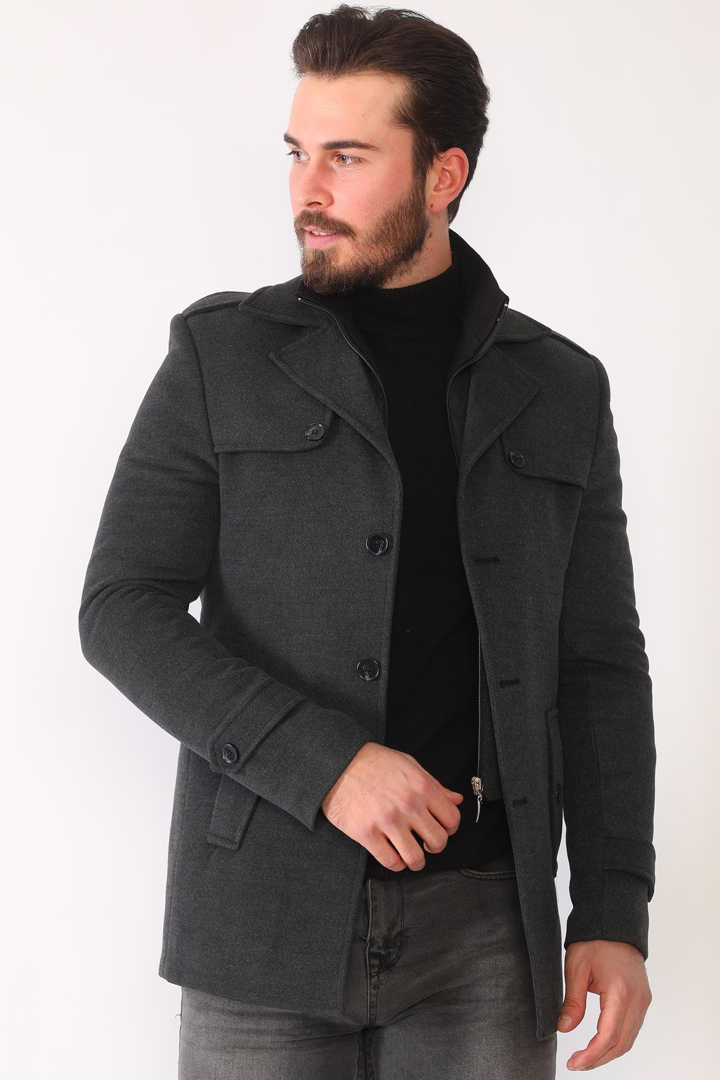 K7542 DEWBERRY ERKEK KABAN-ANTRASİT