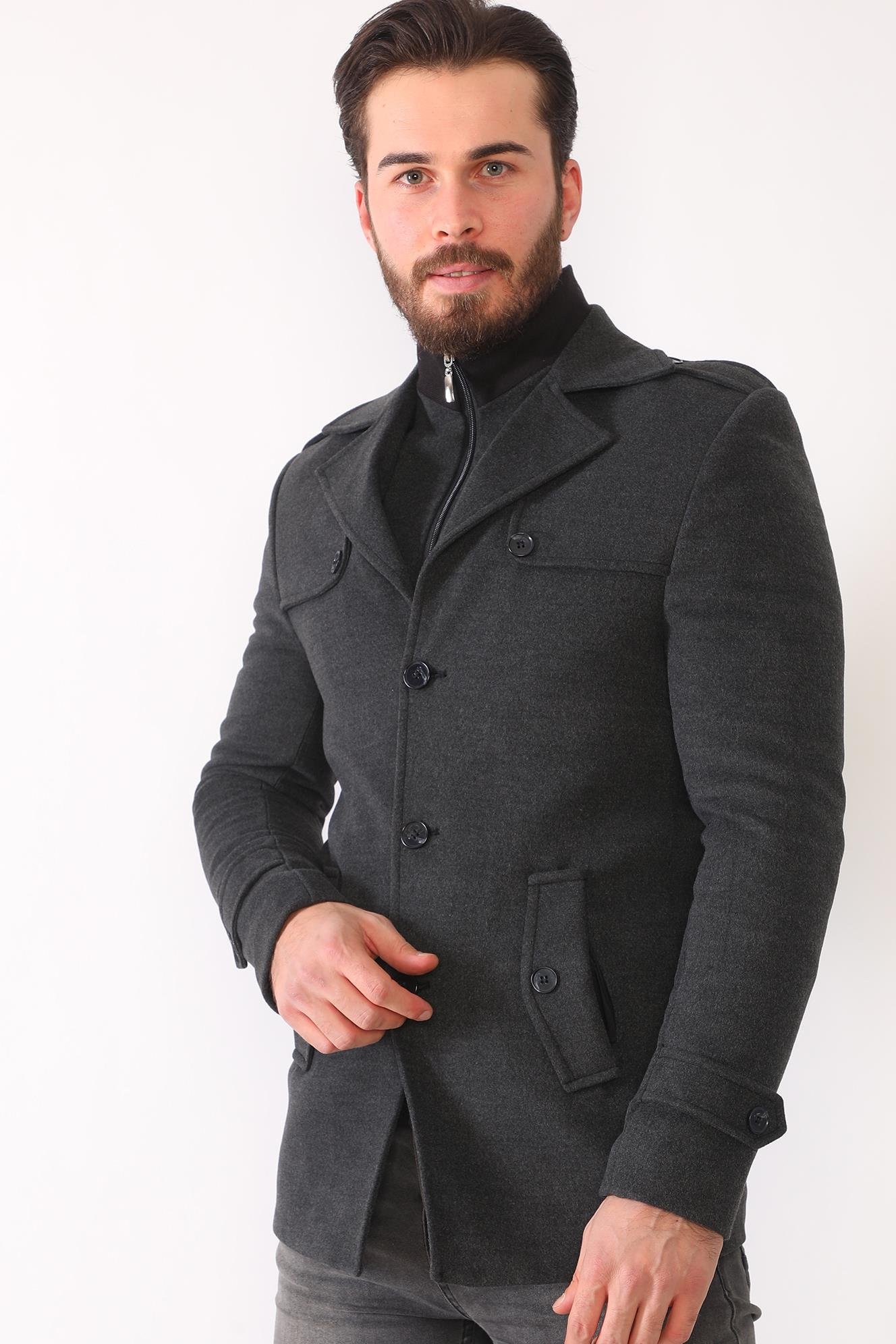 K7542 DEWBERRY ERKEK KABAN-ANTRASİT