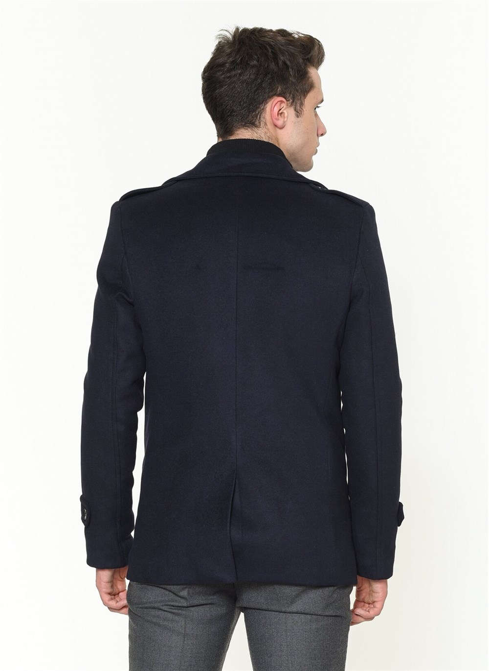 K7542 DEWBERRY ERKEK KABAN-LACİVERT