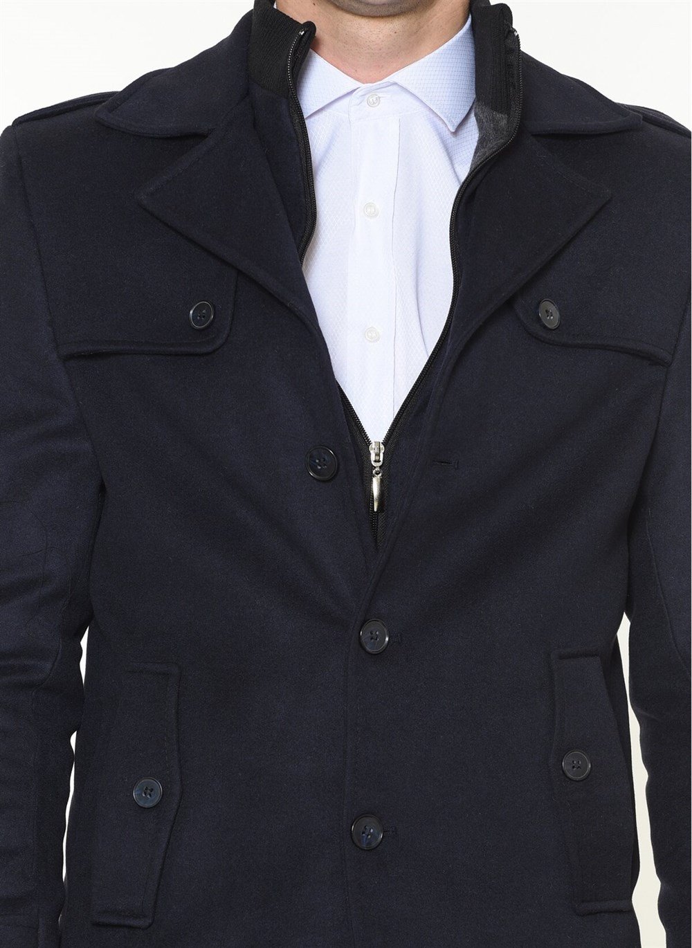 K7542 DEWBERRY ERKEK KABAN-LACİVERT