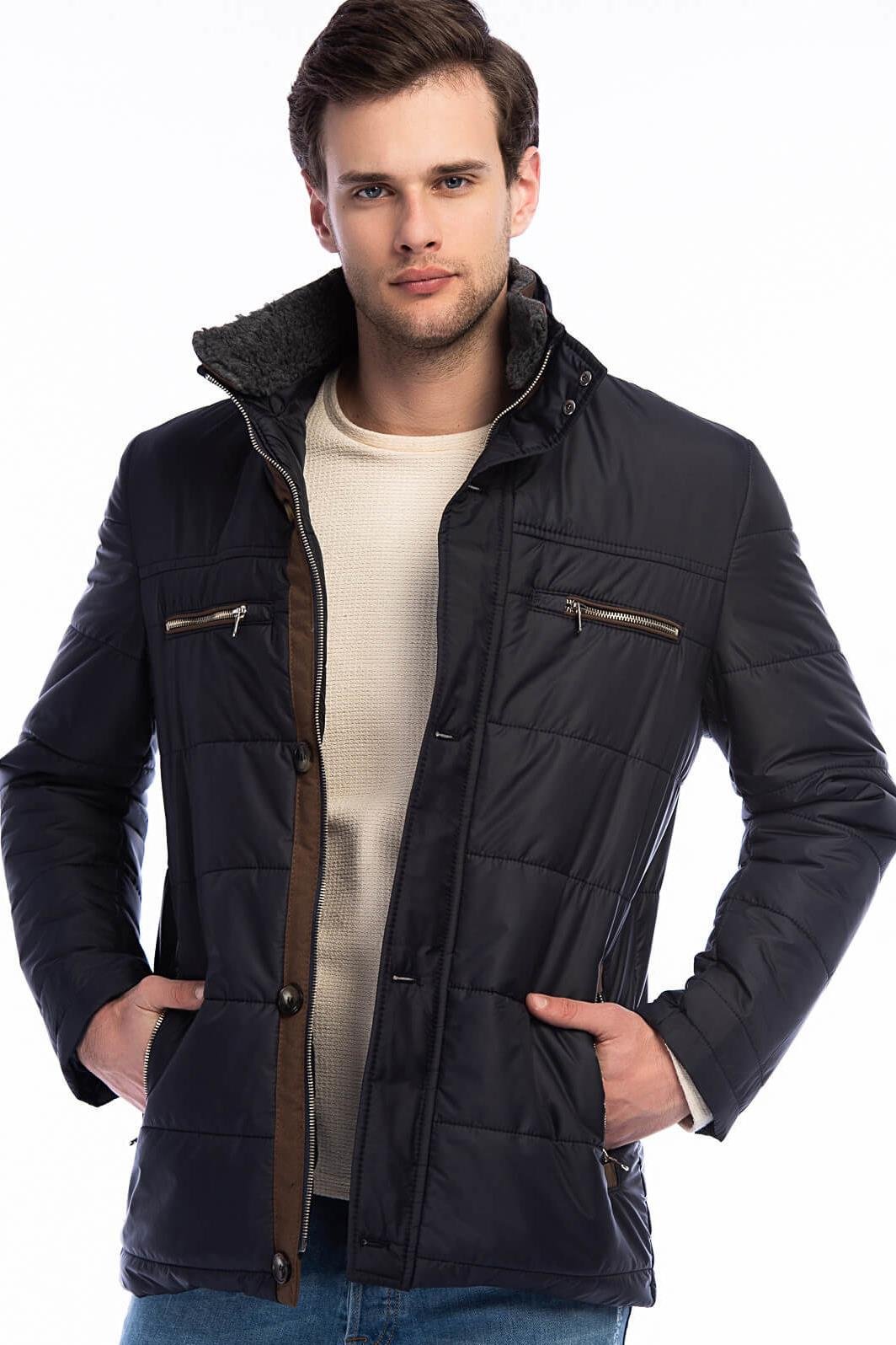 K8639  DEWBERRY ERKEK KABAN-LACİVERT-1